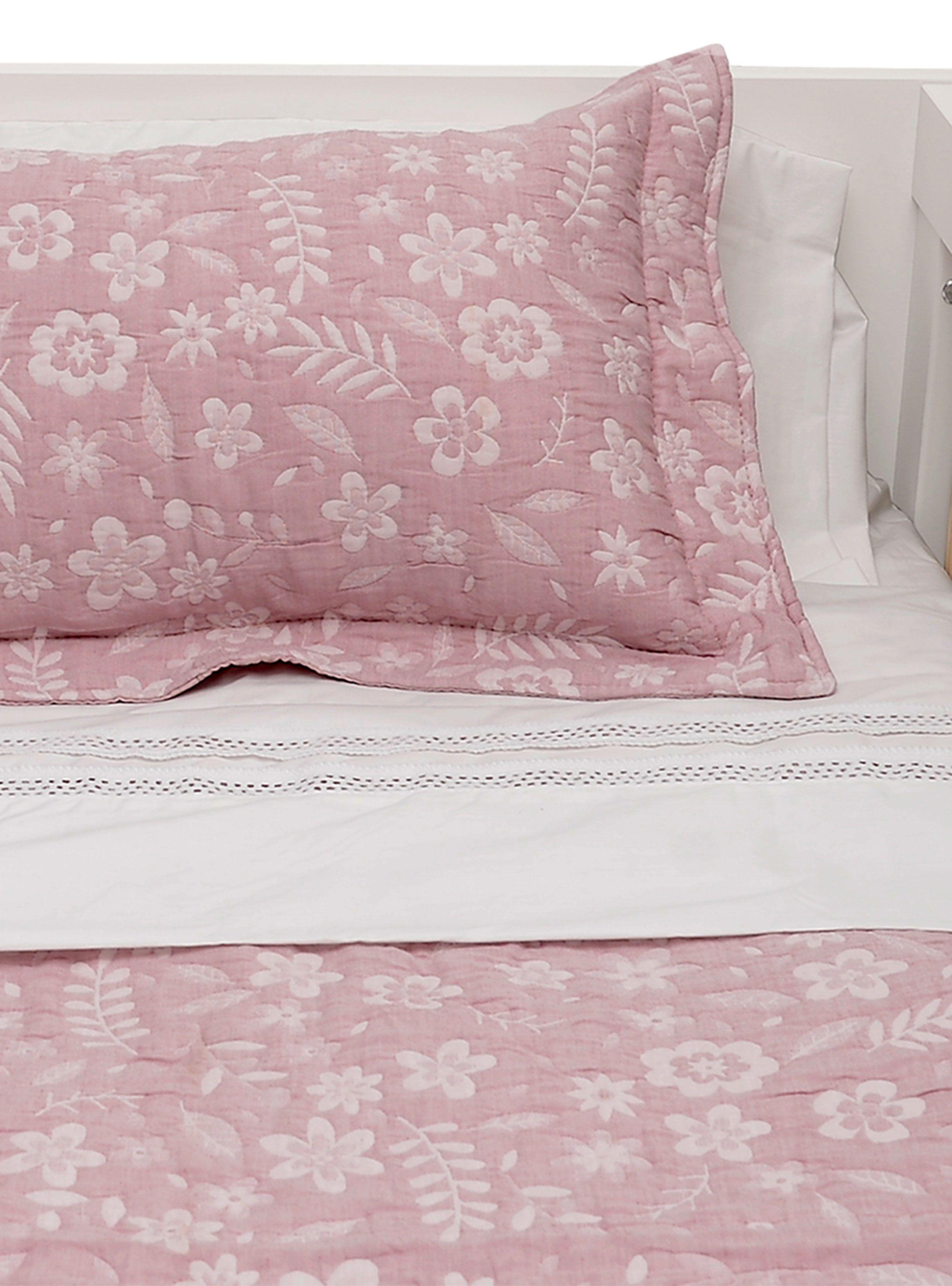 Quilt Infantil Cuna Flores Rosa-1