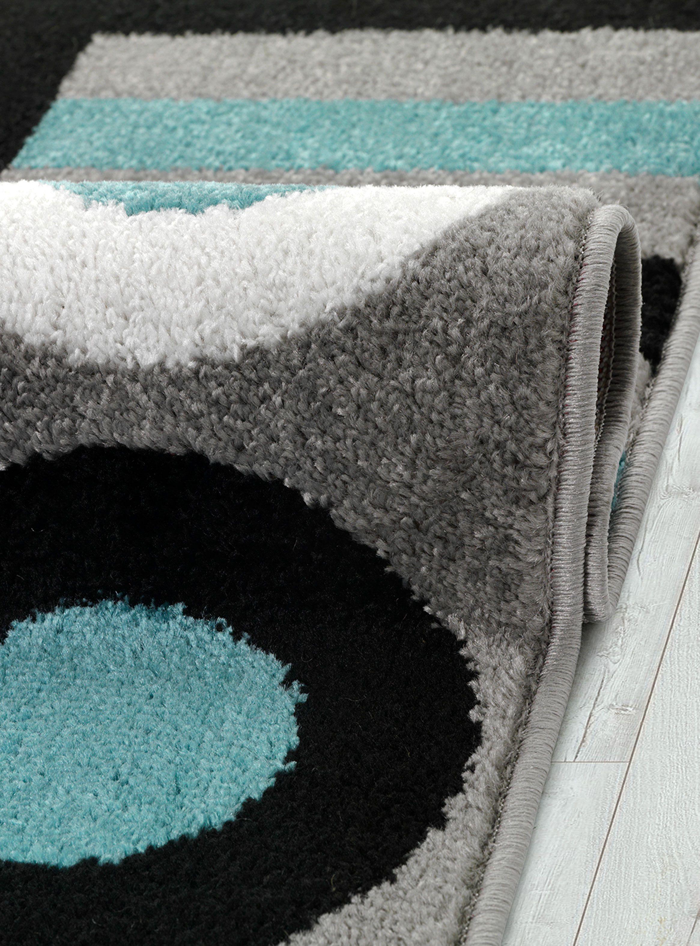 Alfombra Florida 160 x 210 cm Azul Círculos-1