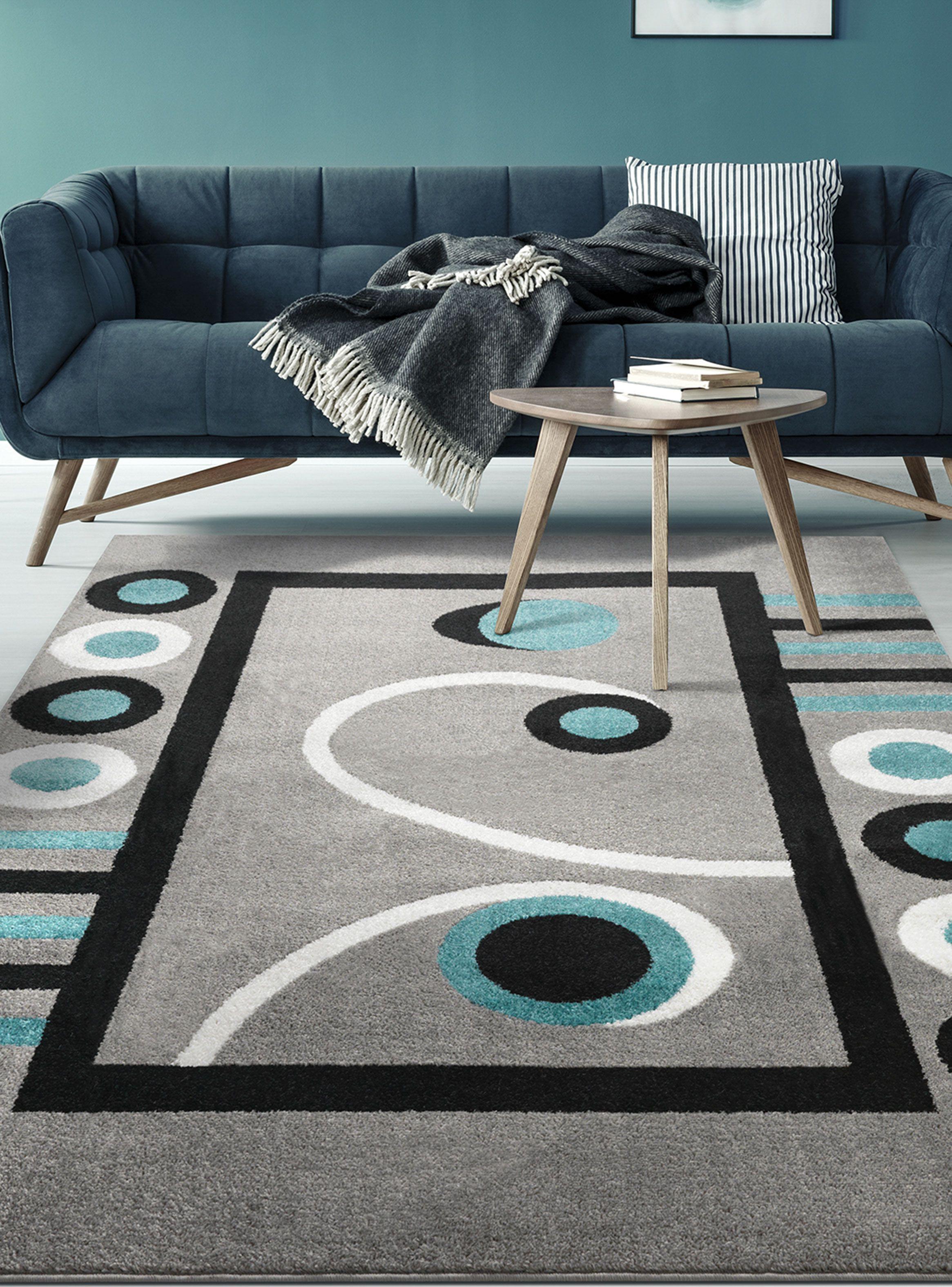 Alfombra Florida 160 x 210 cm Azul Círculos-2