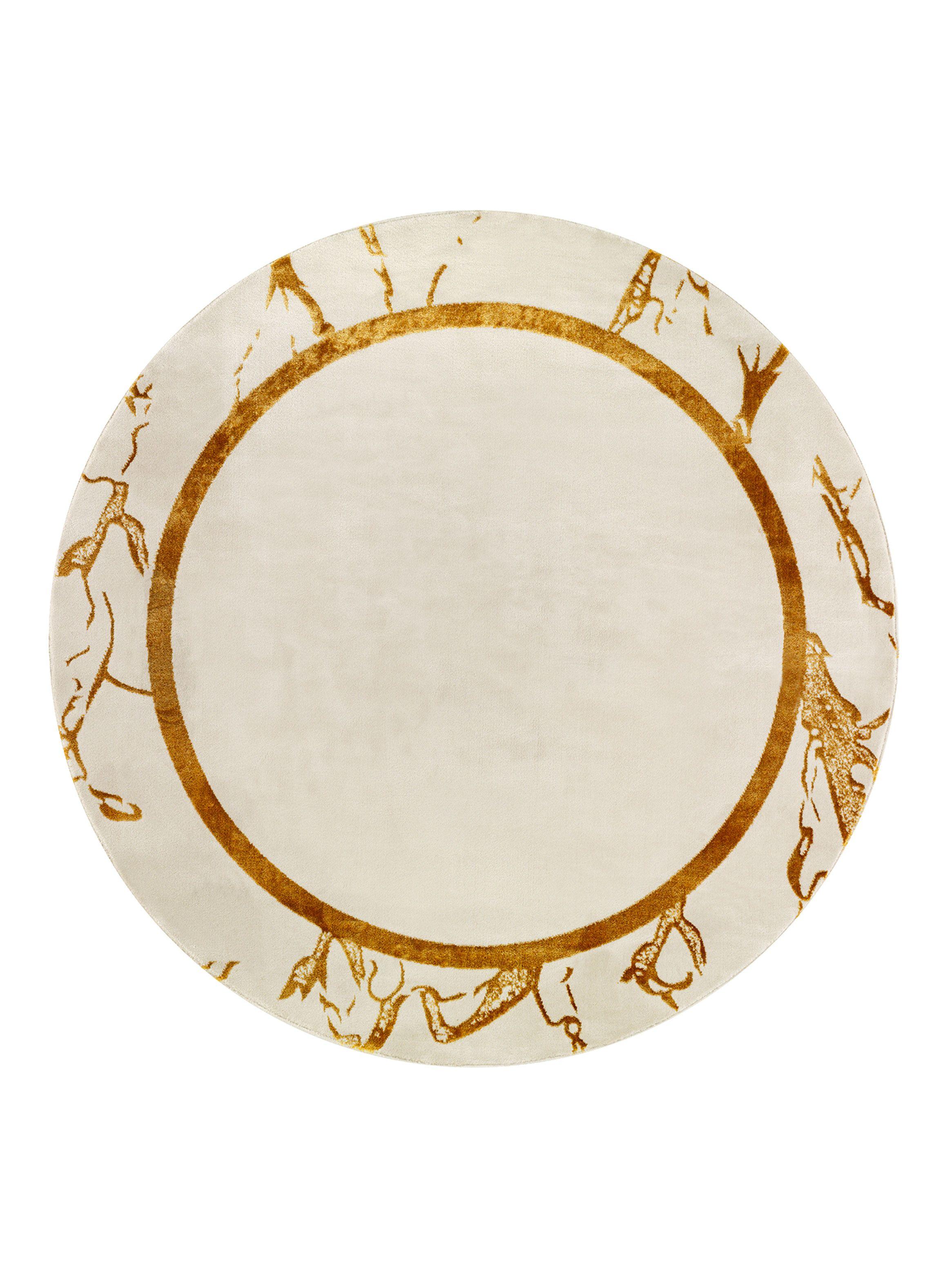 Alfombra Redonda 160 cm Babil Crema Retrato 1 Línea-0