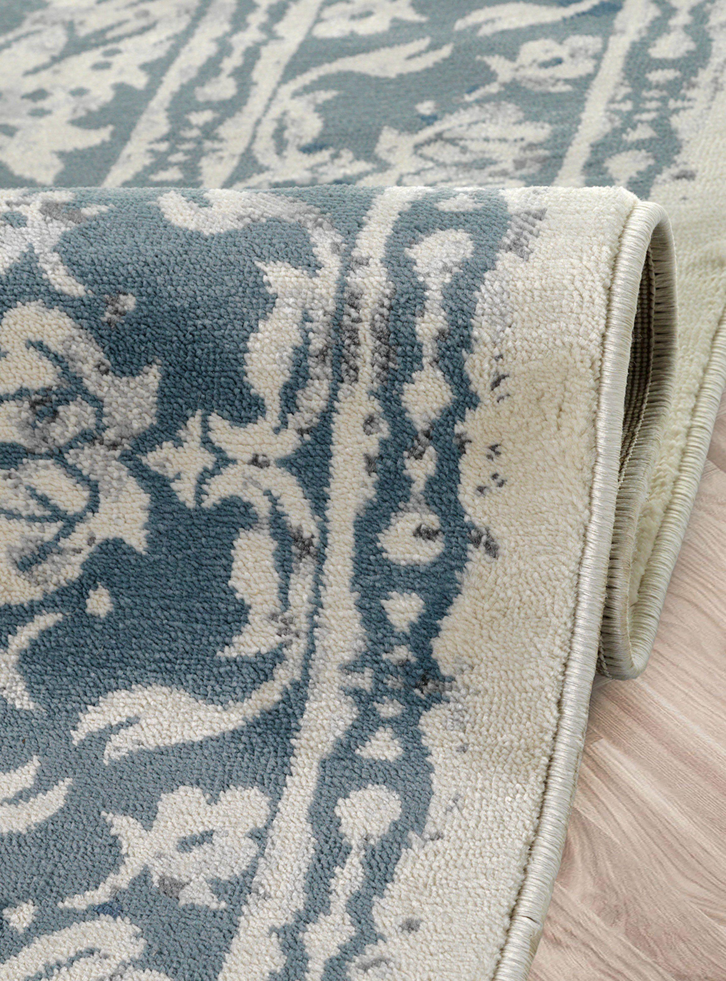 Alfombra 160 x 230 cm Babil Azul Geométrico-1