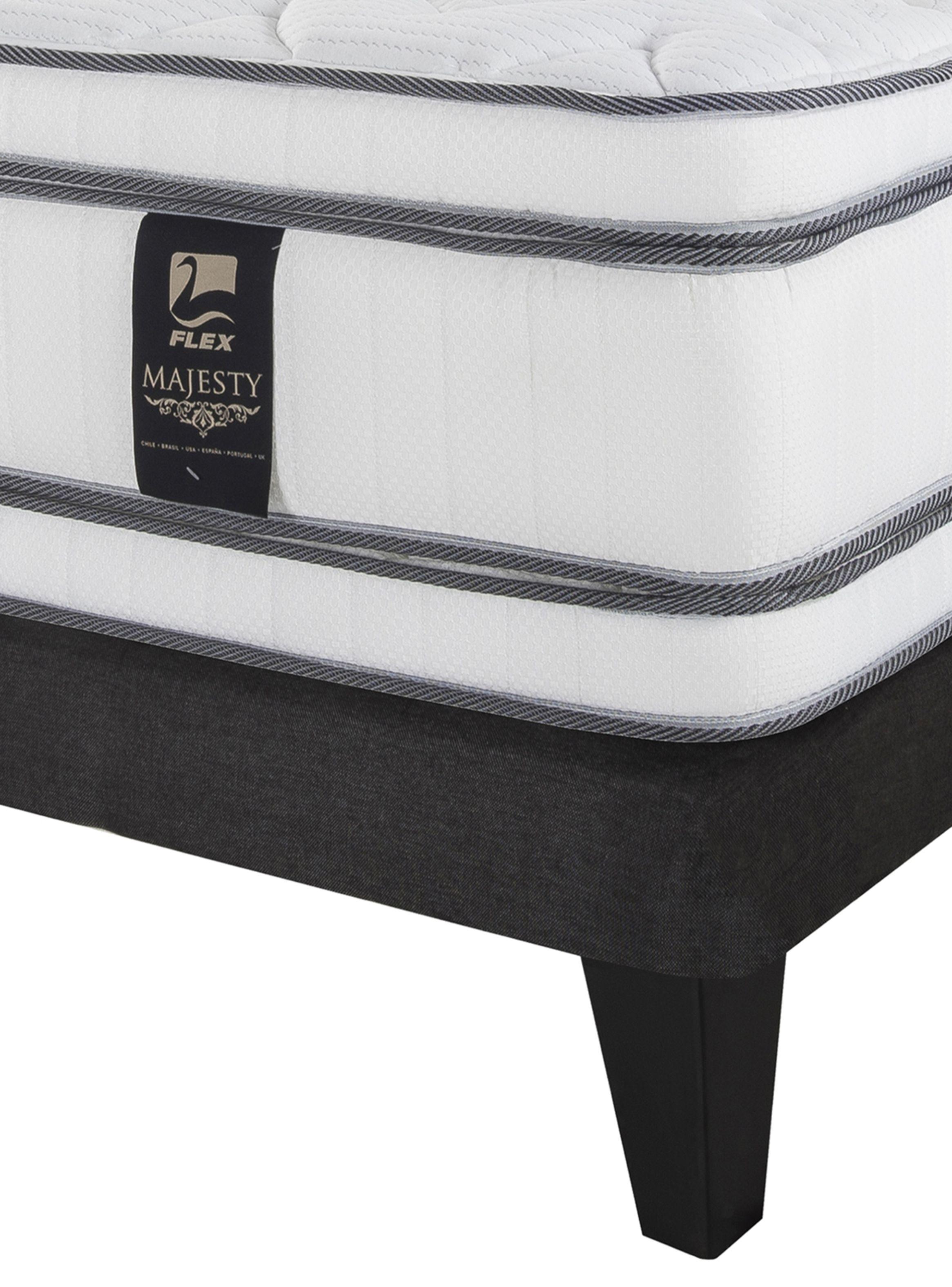 Cama Europea Majesty 2 Plazas + Respaldo Grafito + Velador Rover-3