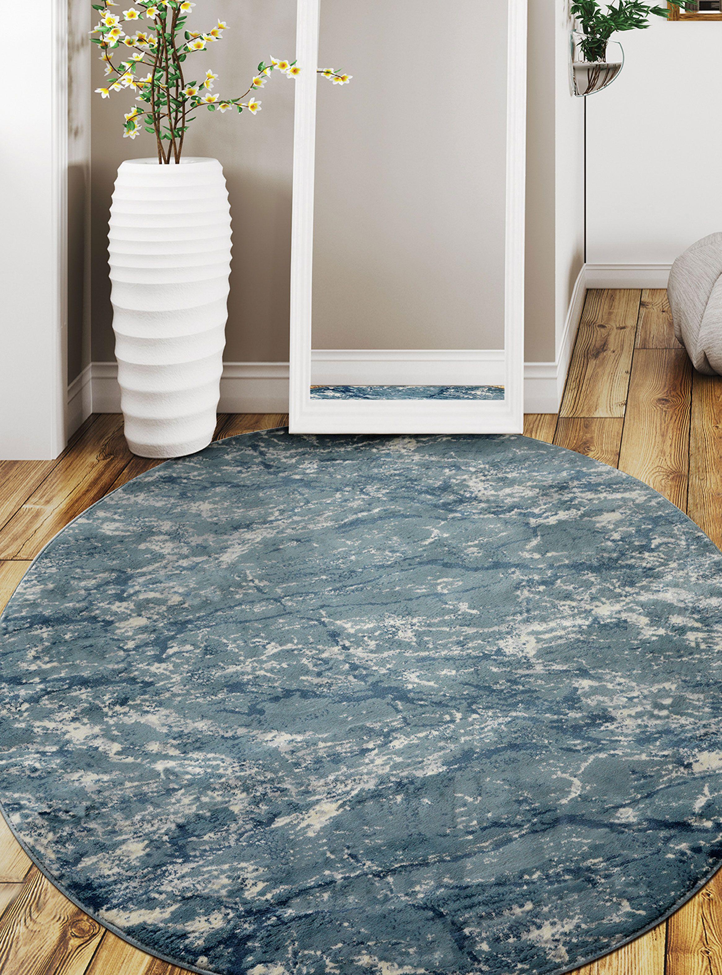 Alfombra Redonda 160 cm Babil Azul-2