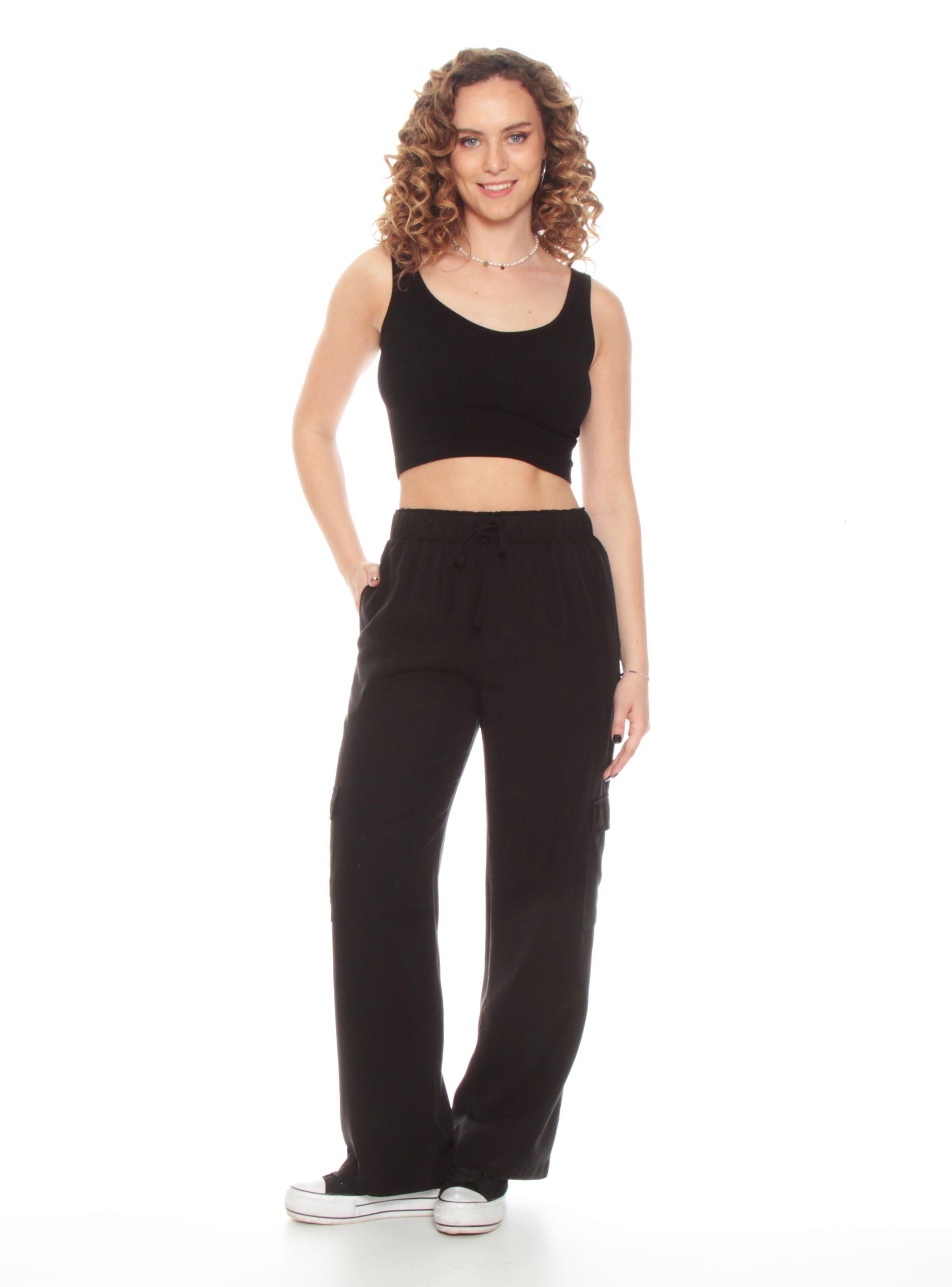 Pantalón Cargo Lyocell Tiro Alto-3