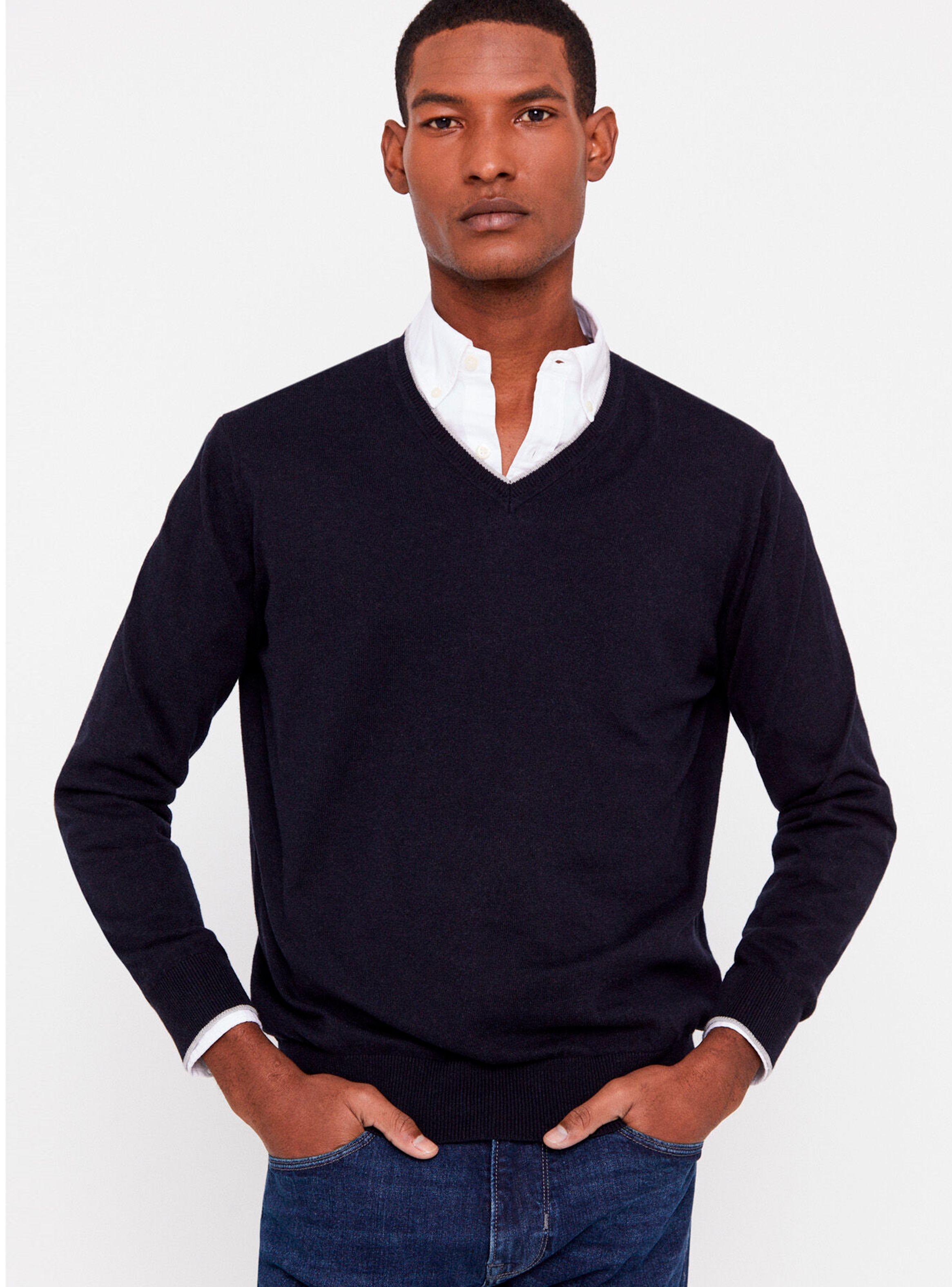 Sweater Jersey Algodón Cuello Básico-0