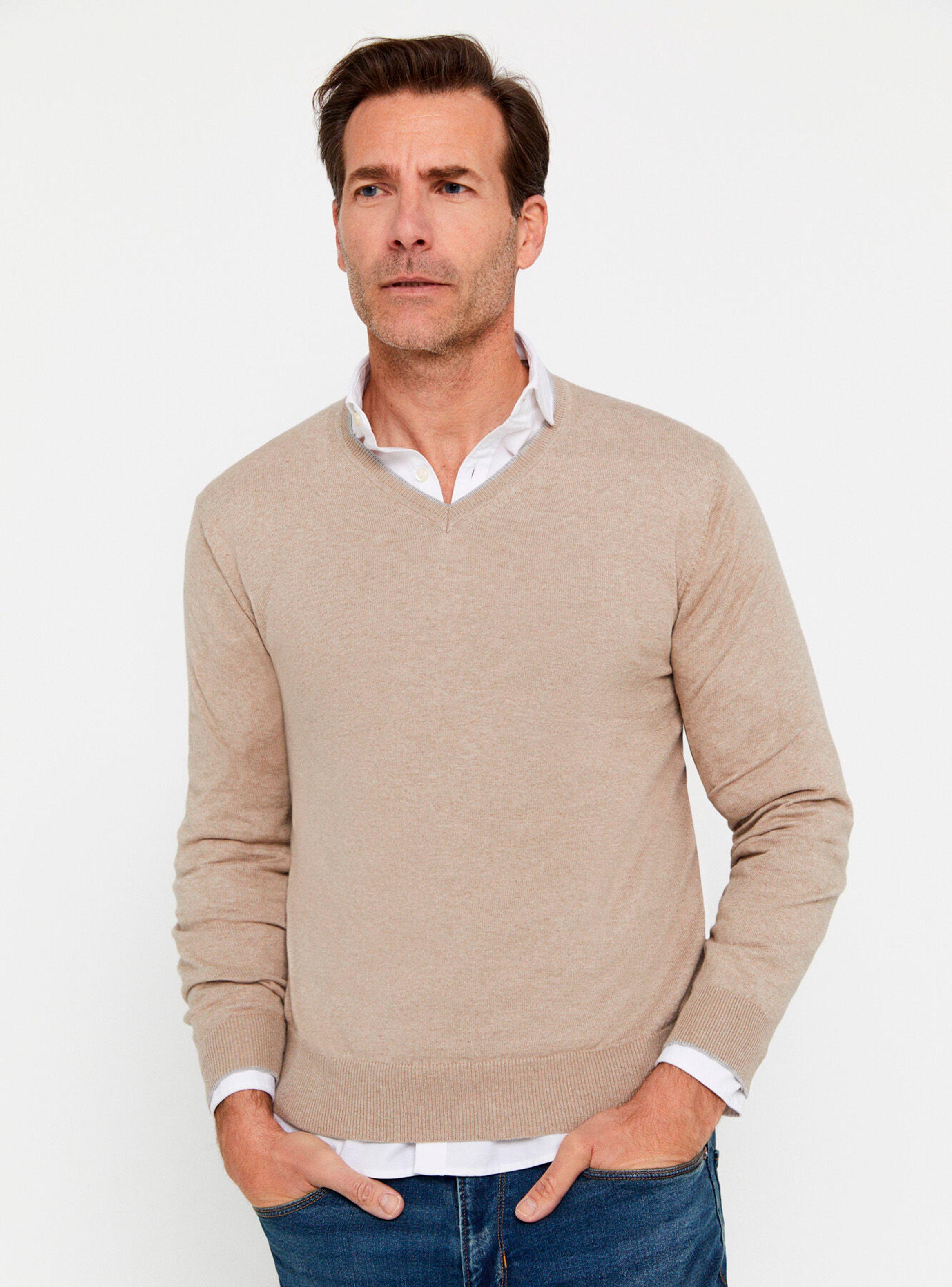 Sweater Jersey Algodón Cuello Básico-0