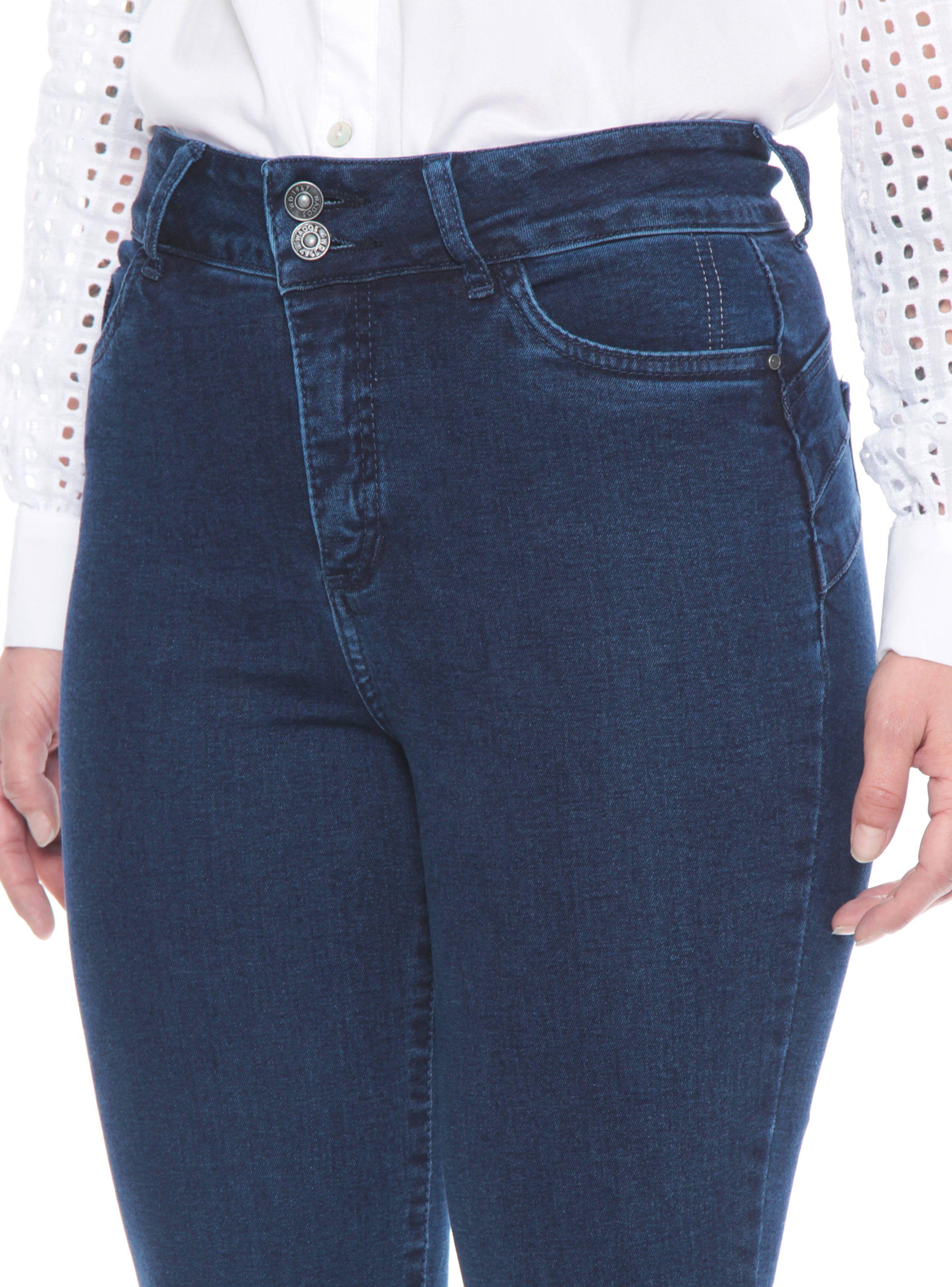 Jeans Slim Tiro Alto Push Up Pretina Media-2