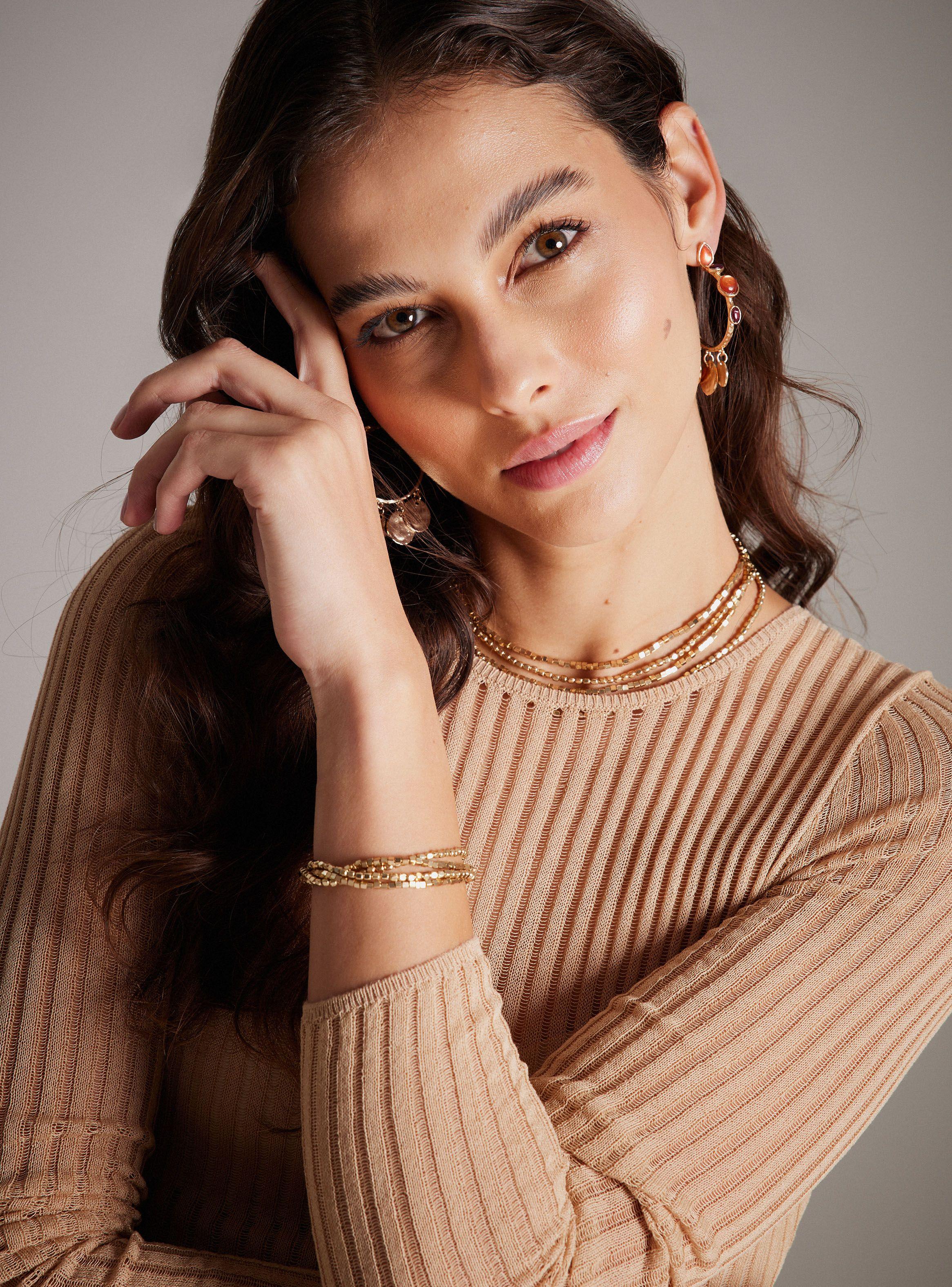 Pulsera Mostacillas Metálicas-0