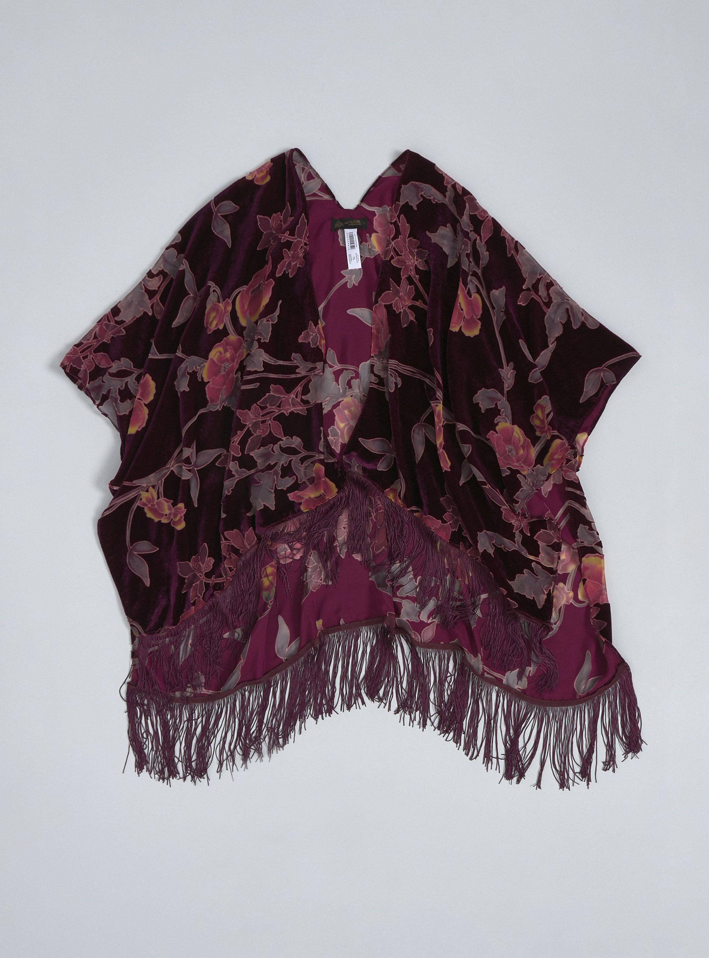 Kimono Tapado Devoré Flecos-2