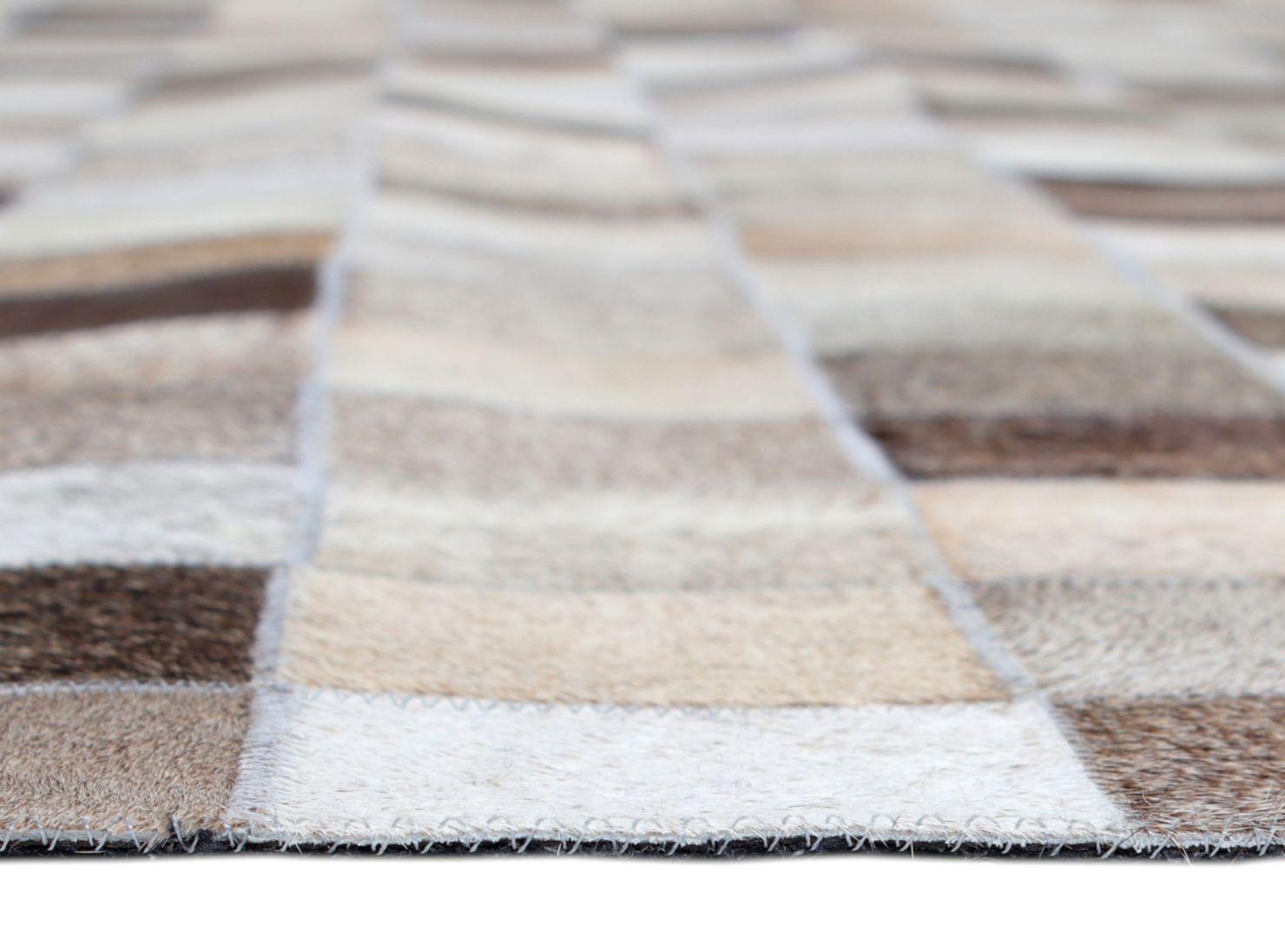 Alfombra Cuero Cuadro Gris 200 x 290 cm Alaniz Home-2