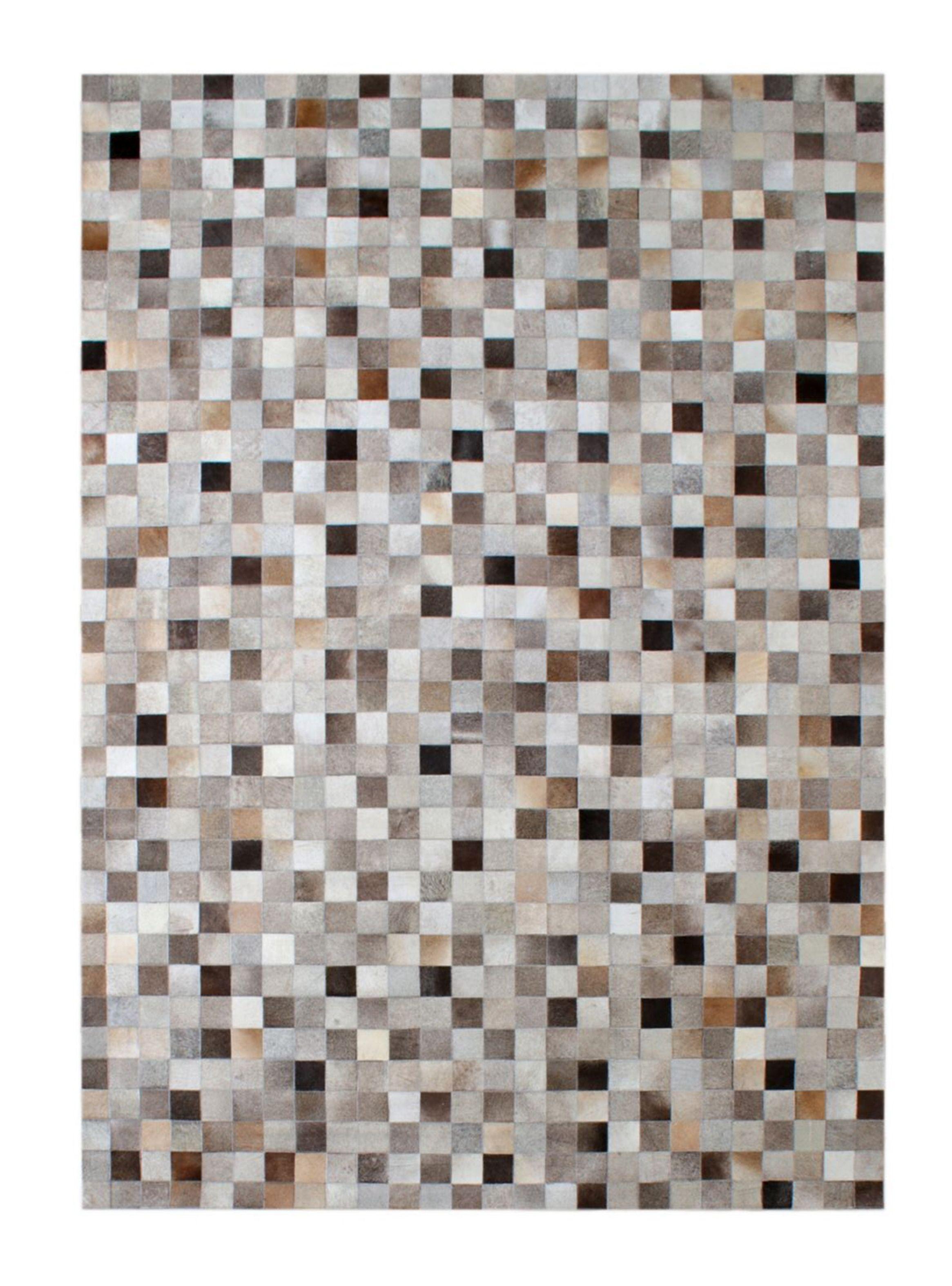 Alfombra Cuero Cuadro Gris 200 x 290 cm Alaniz Home-0