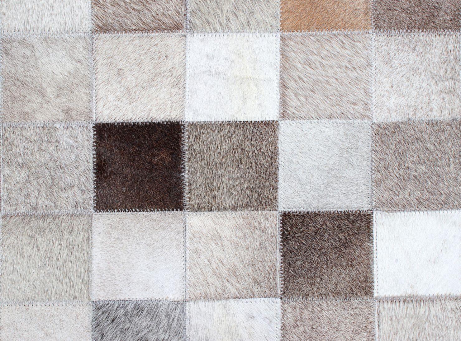 Alfombra Cuero Cuadro Gris 200 x 290 cm Alaniz Home-1