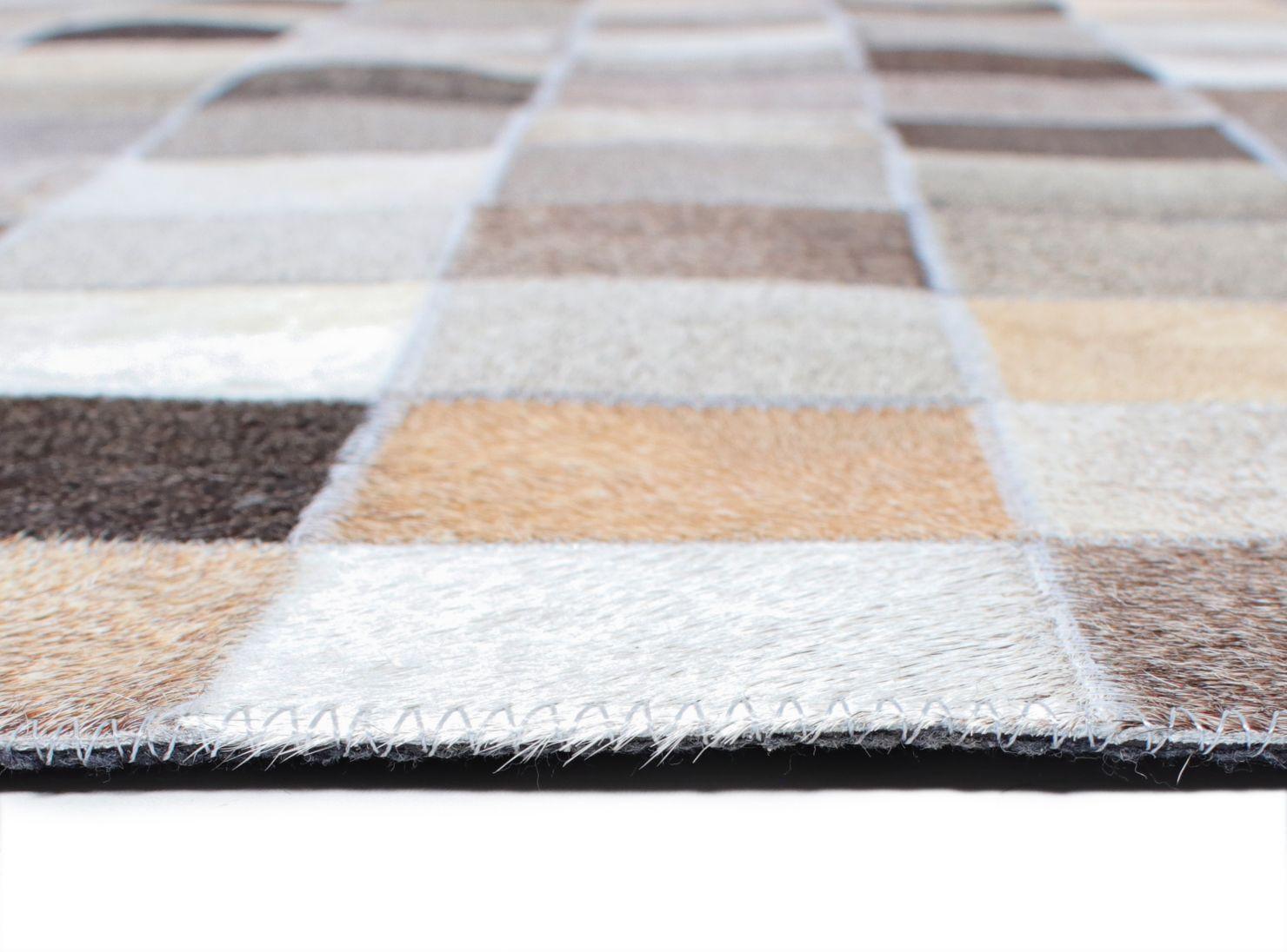 Alfombra Cuero Cuadros Gris 160 x 230 cm Alaniz Home-2