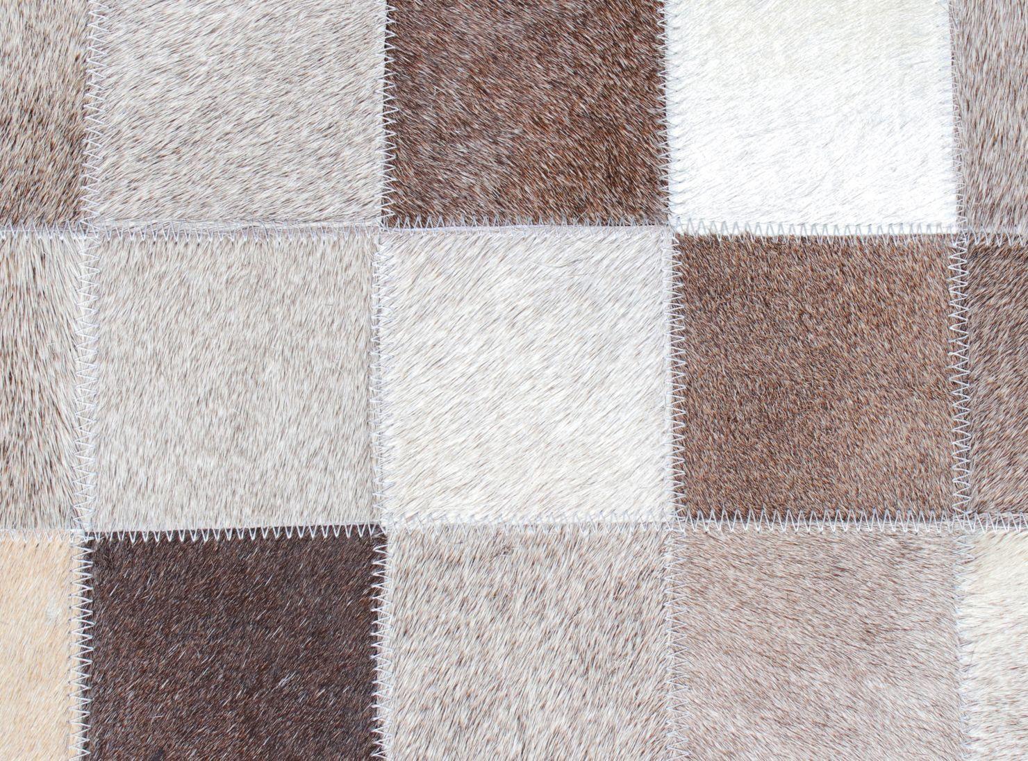 Alfombra Cuero Cuadros Gris 160 x 230 cm Alaniz Home-1