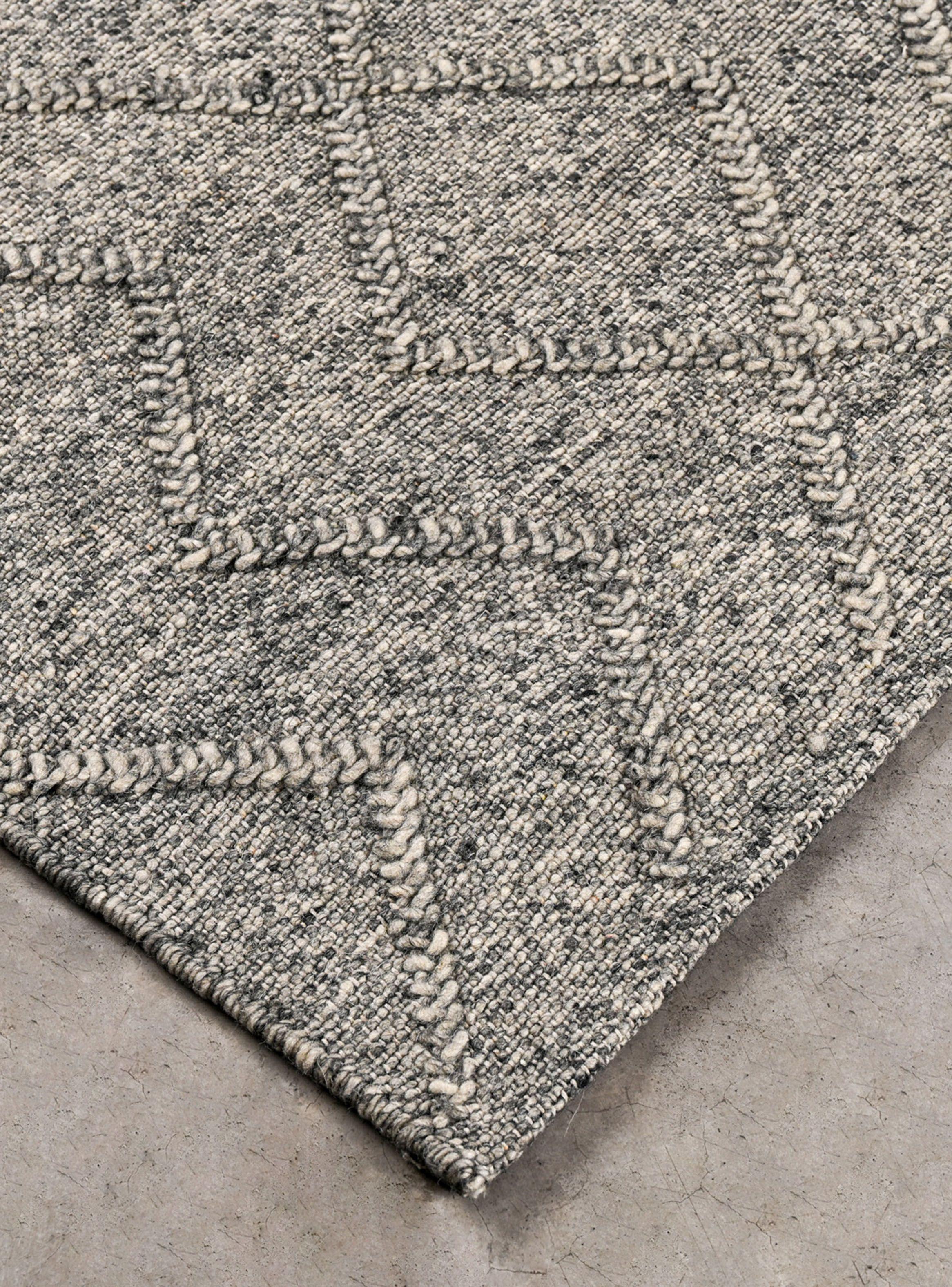 Alfombra Lana 200x300 cm Zigzag Gris-1