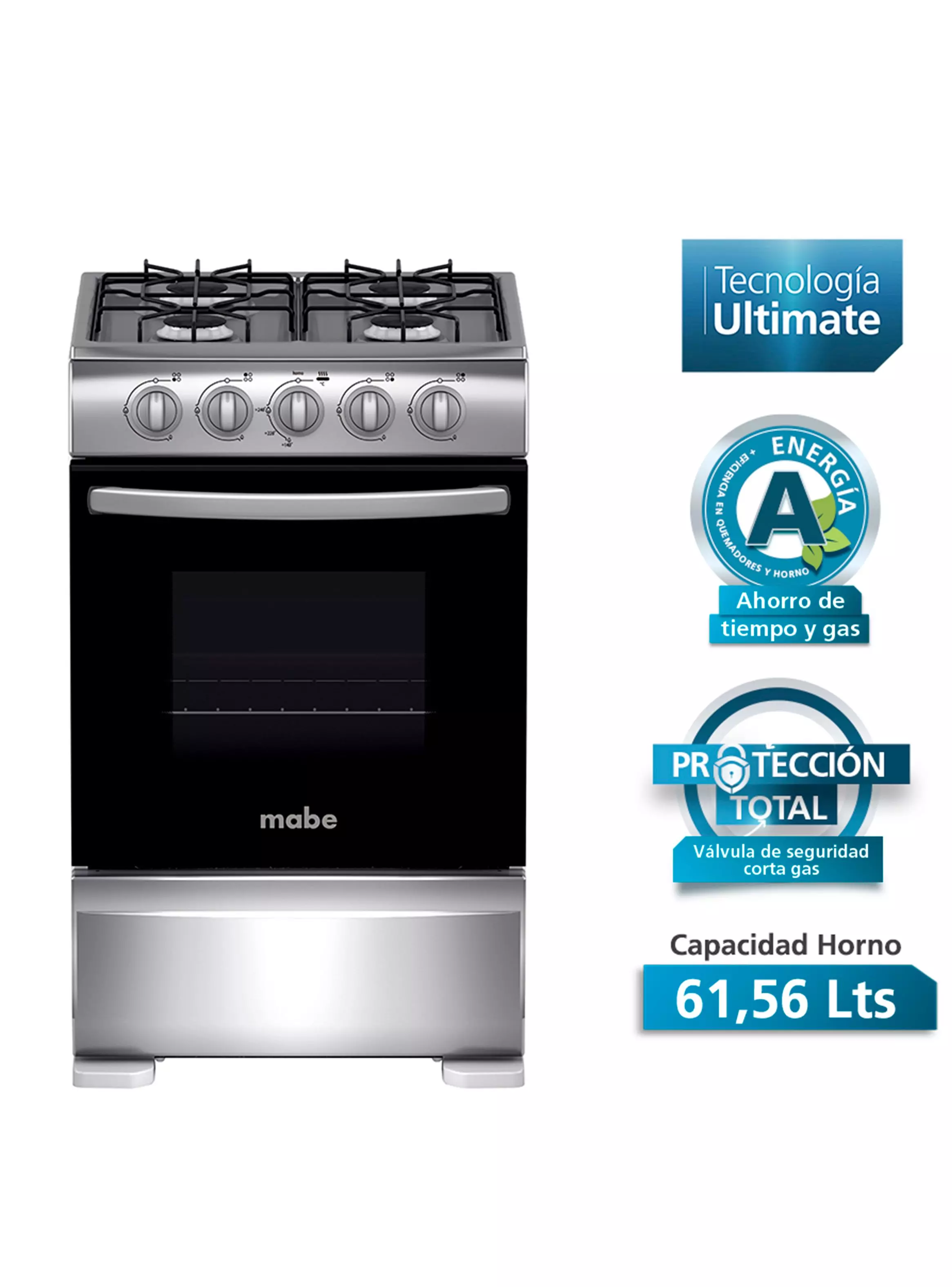 Cocina de Piso a Gas 52 cm Acero Inox CMC20AXX-1 GL-2