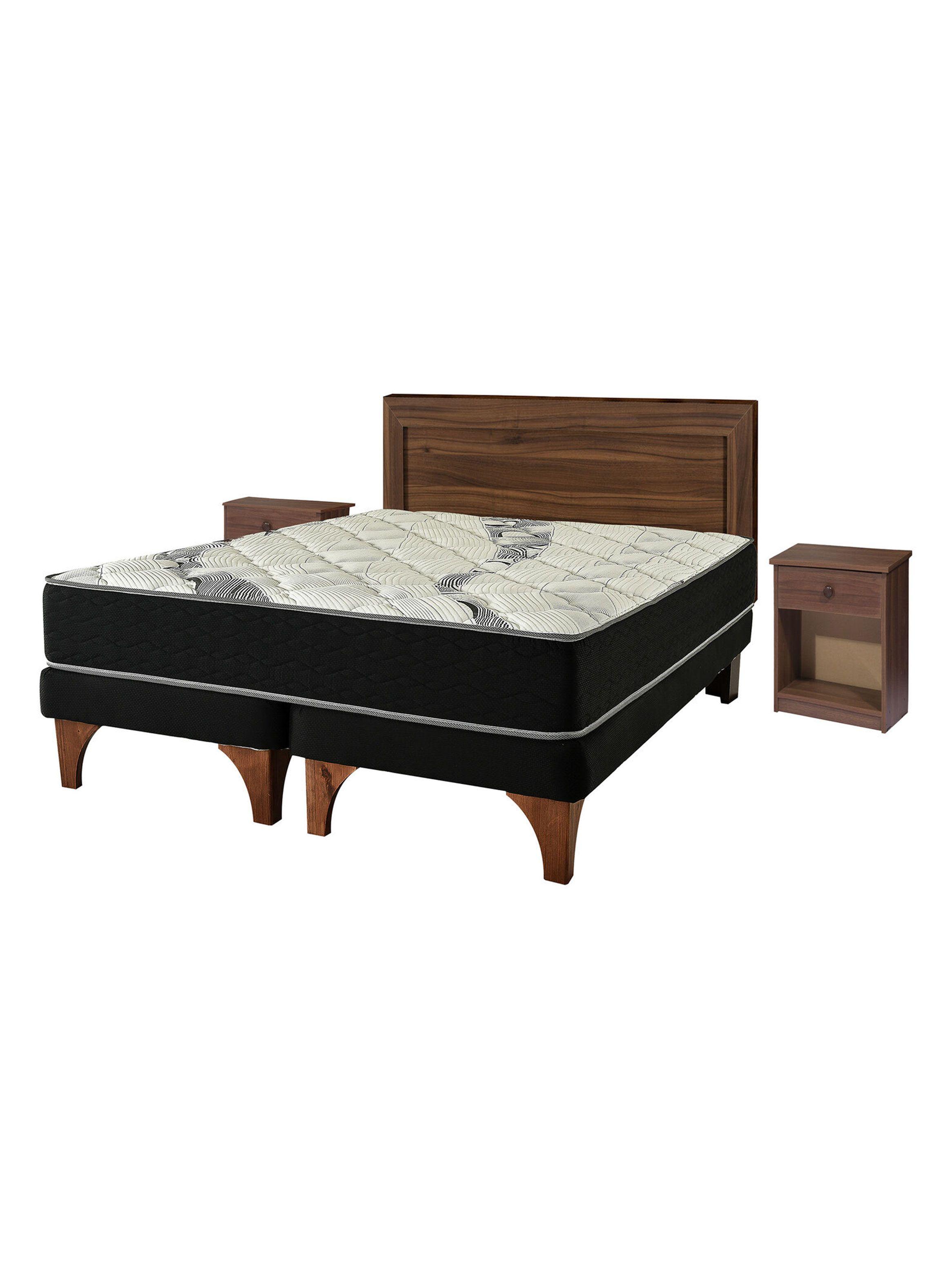 Cama Europea One 2 Plazas Base Dividida + Set Muebles Asturias-0