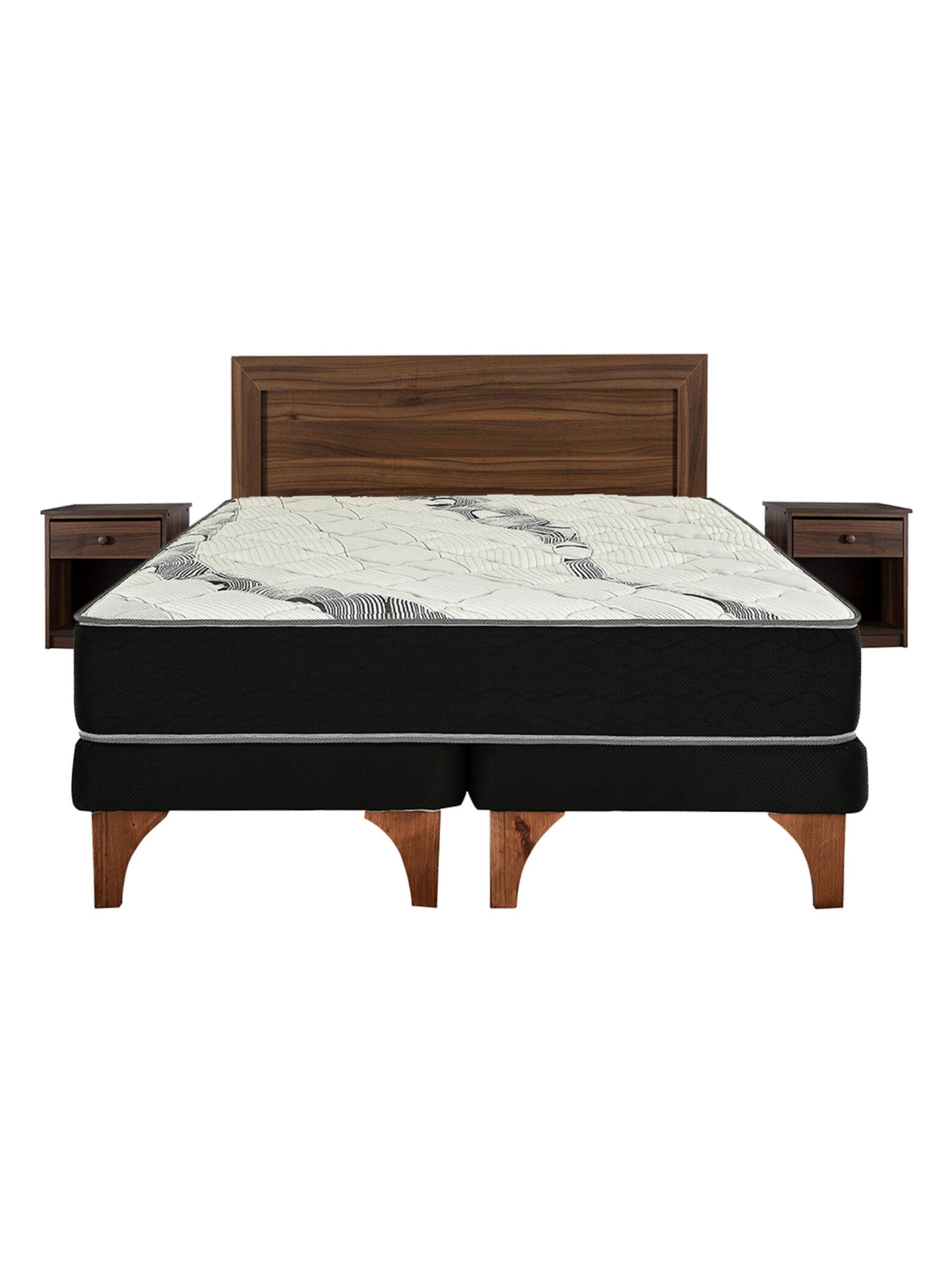 Cama Europea One 2 Plazas Base Dividida + Set Muebles Asturias-1
