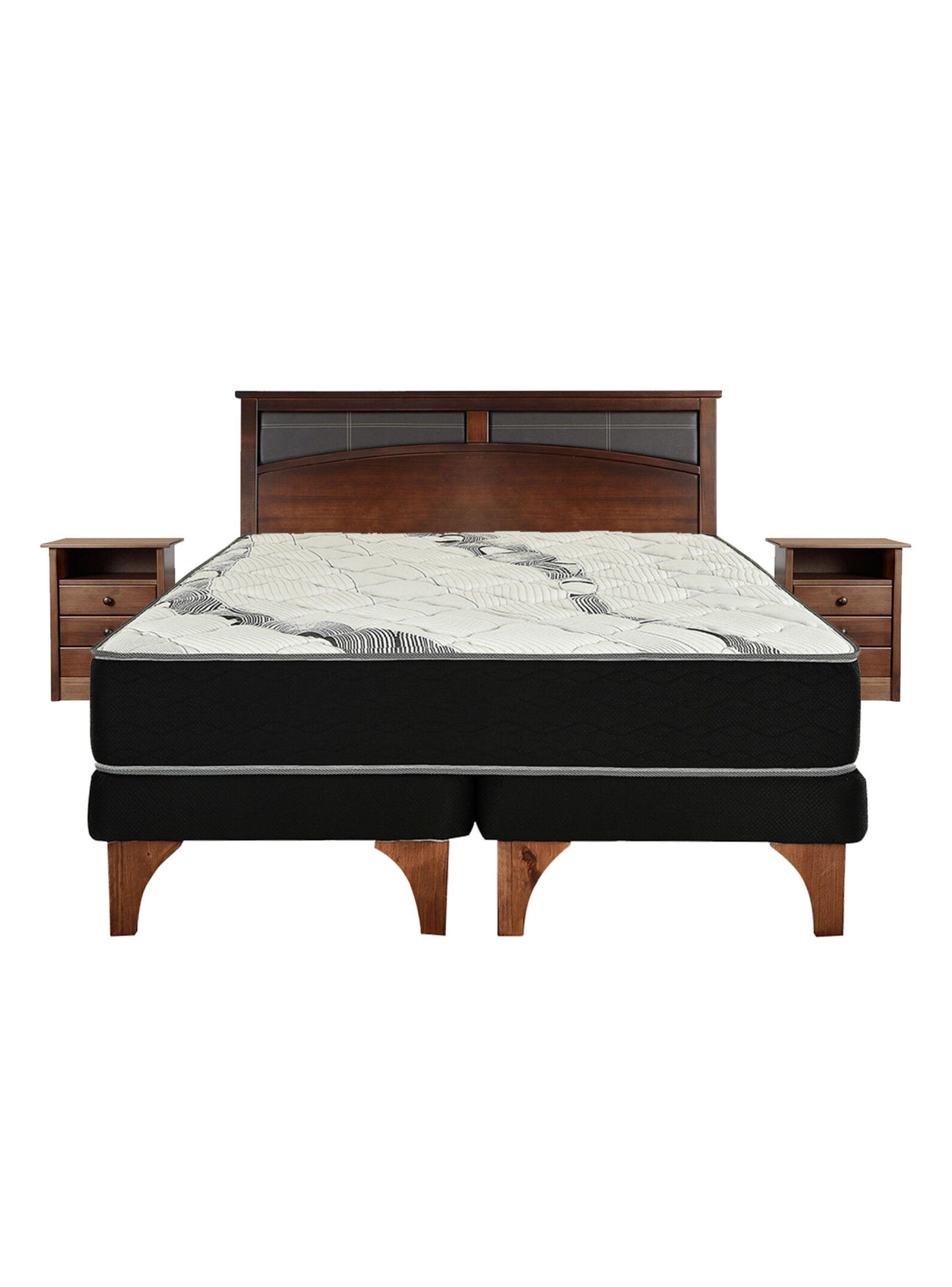 Cama Europea One 2 Plazas Base Dividida + Set Muebles Castell-1