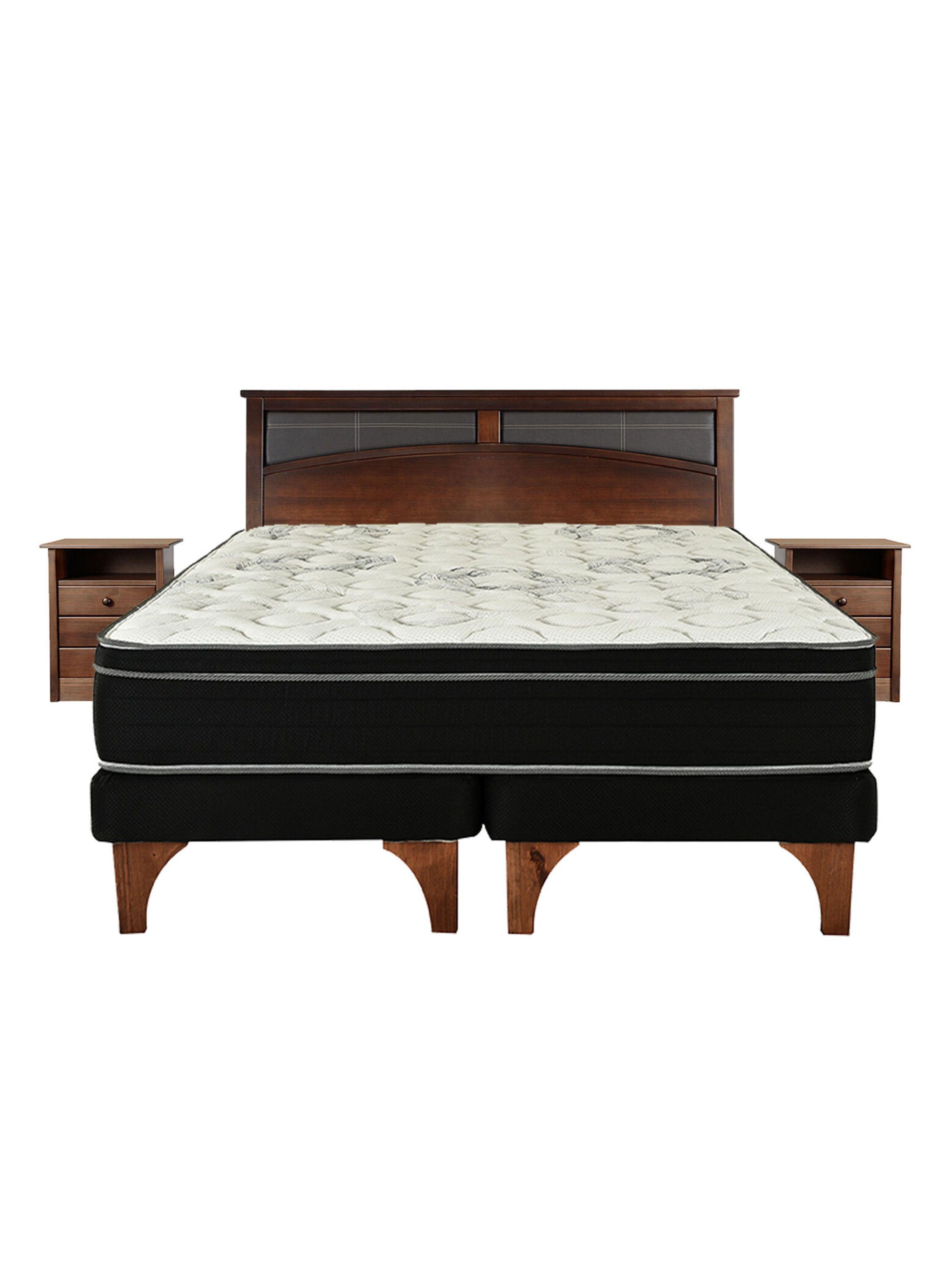 Cama Europea Seven 2 Plazas Base Dividida + Set Muebles Castell-1