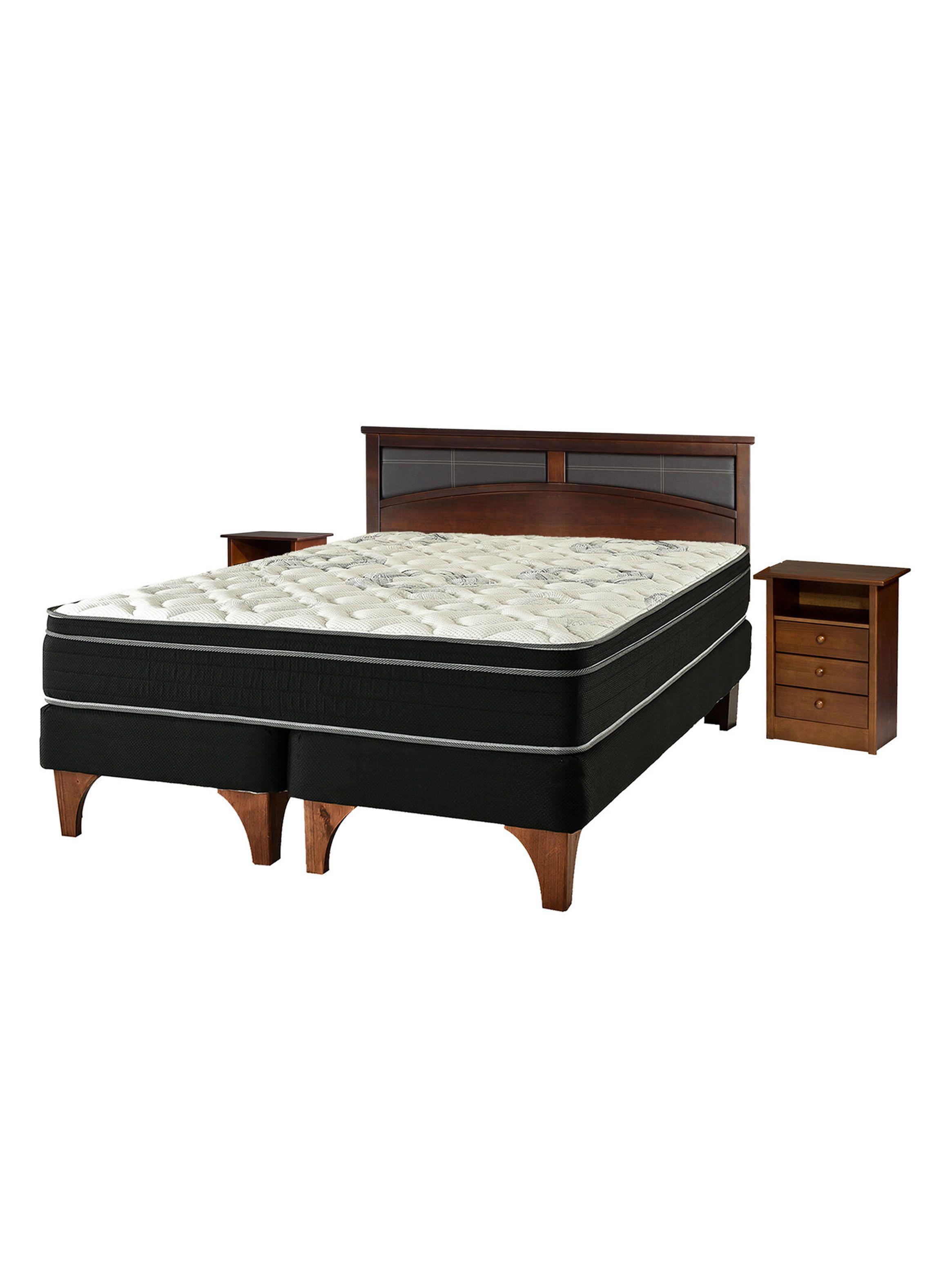 Cama Europea Seven 2 Plazas Base Dividida + Set Muebles Castell-0
