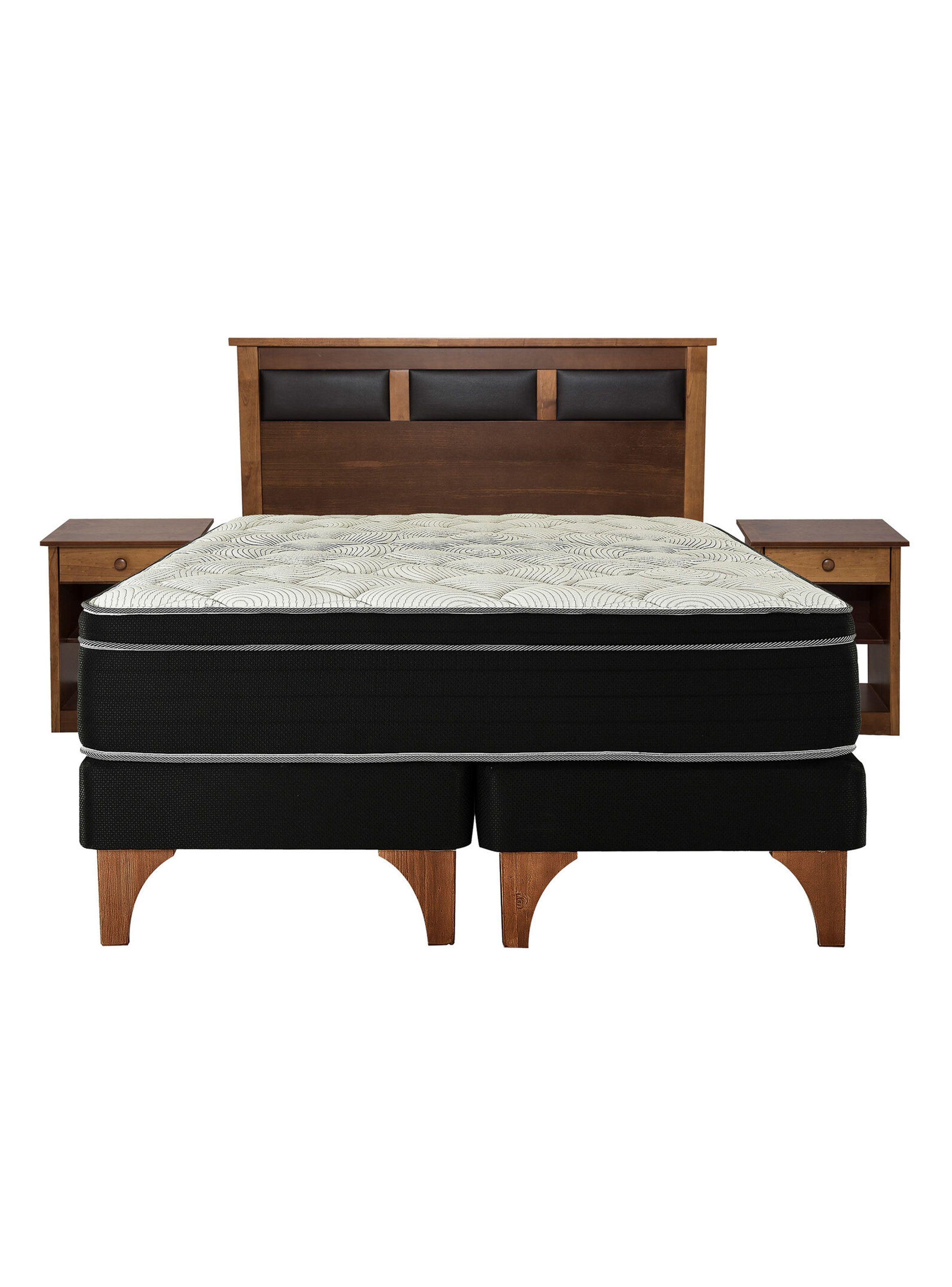Cama Europea Ten 2 Plazas Base Dividida + Set Muebles Toscana-1