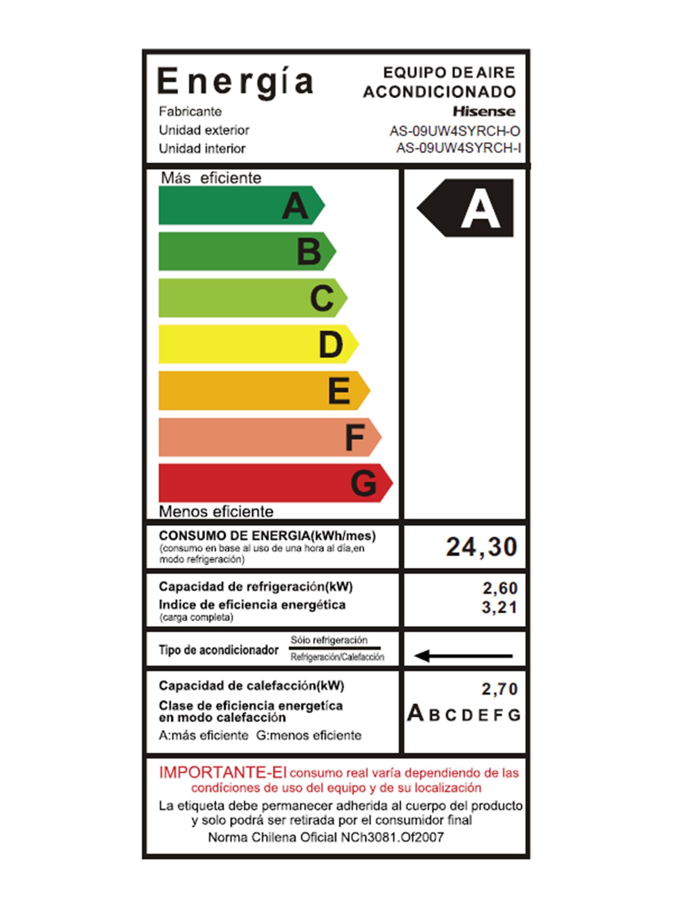 Aire Acondicionado Split Inverter Frío/Calor 9000 BTU-6