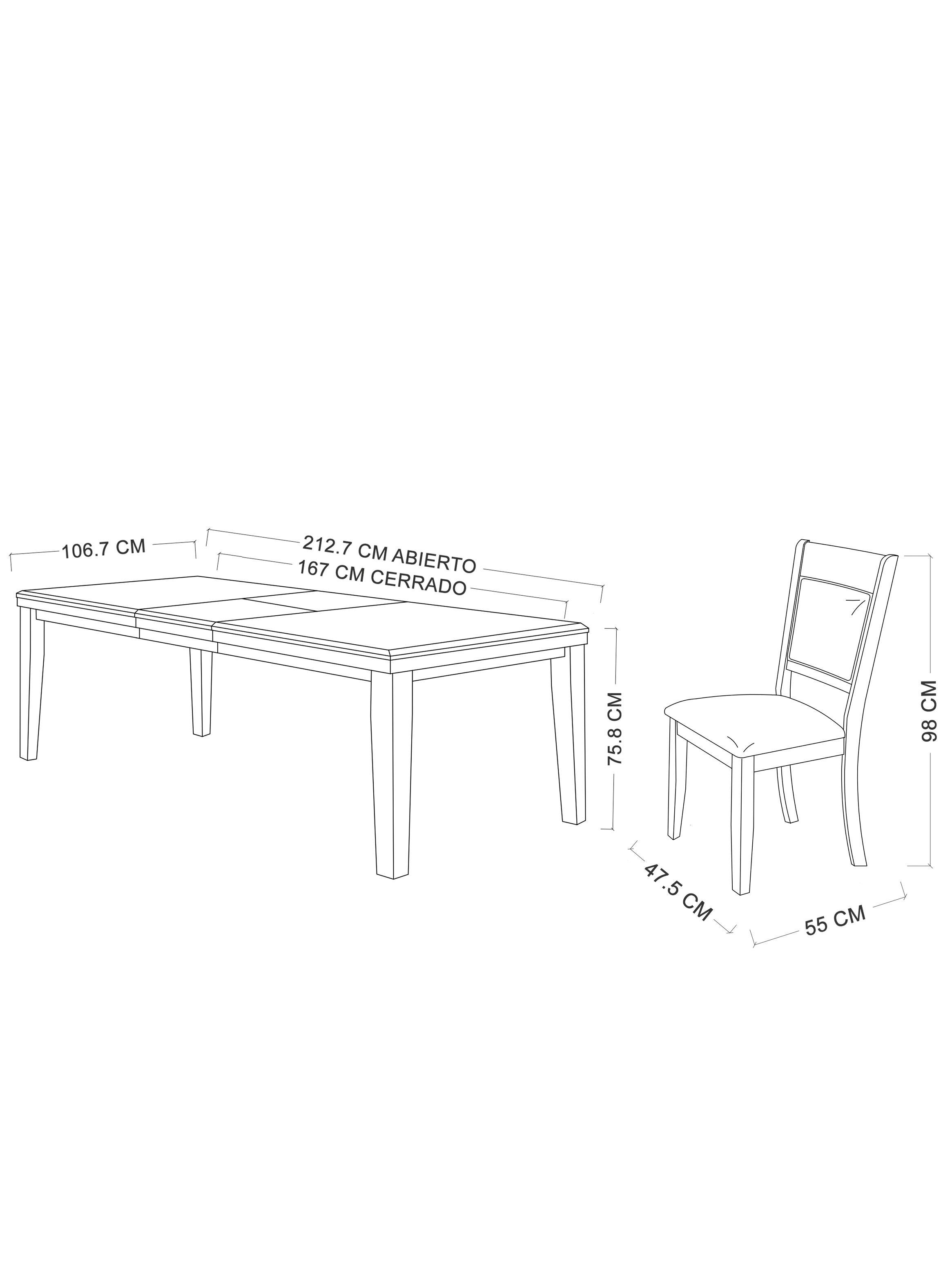 Mesa Comedor Extensible New Fraser 167/213x107 cm-4
