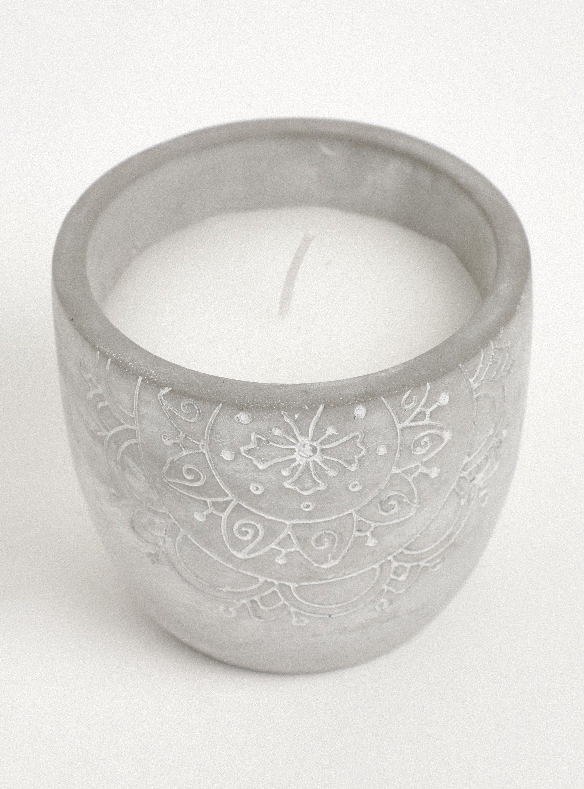 Vela de Cemento Boho 1 10 x 9 cm-1