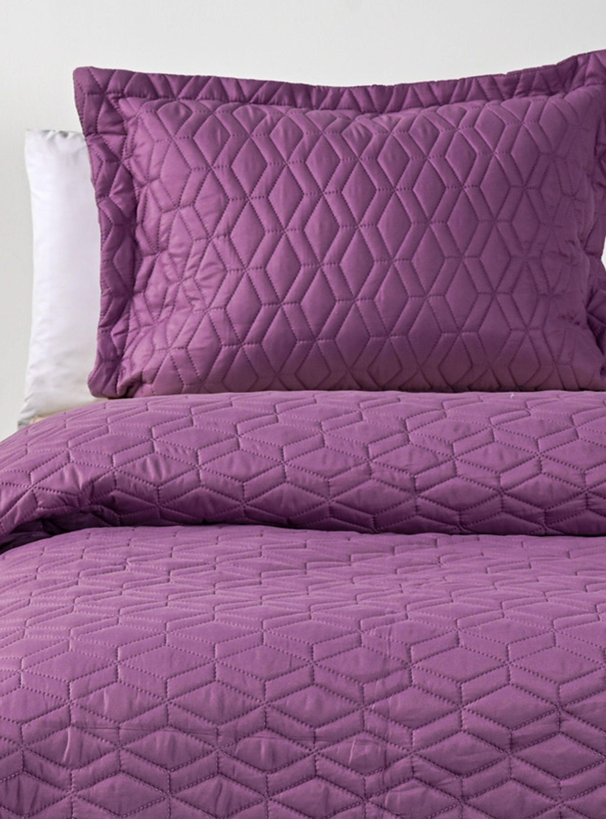 Quilt 1.5 Plazas Bicolor Morado Lila-0