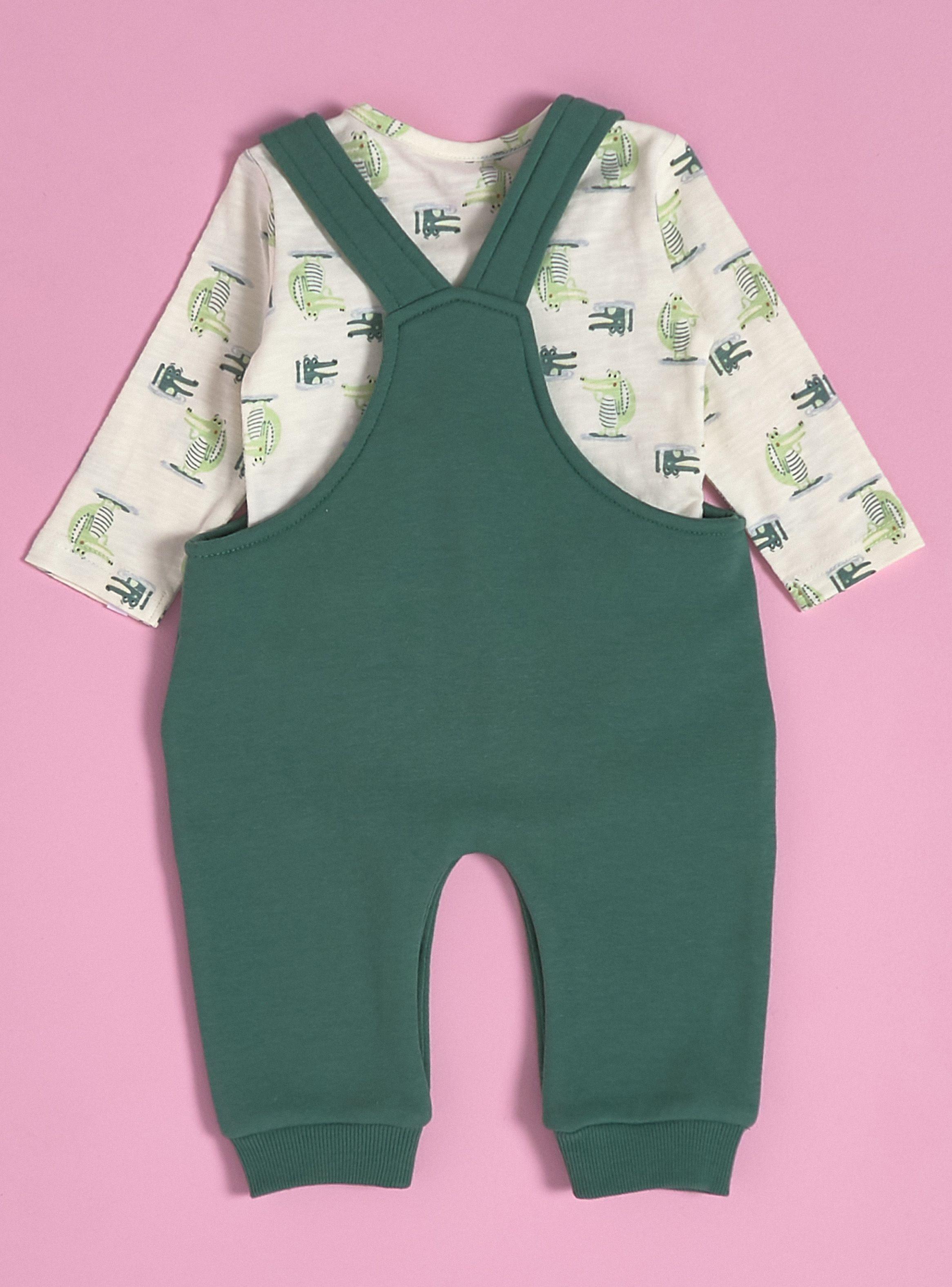 Conjunto Jardinara Niño y Body Estampado Completo-1