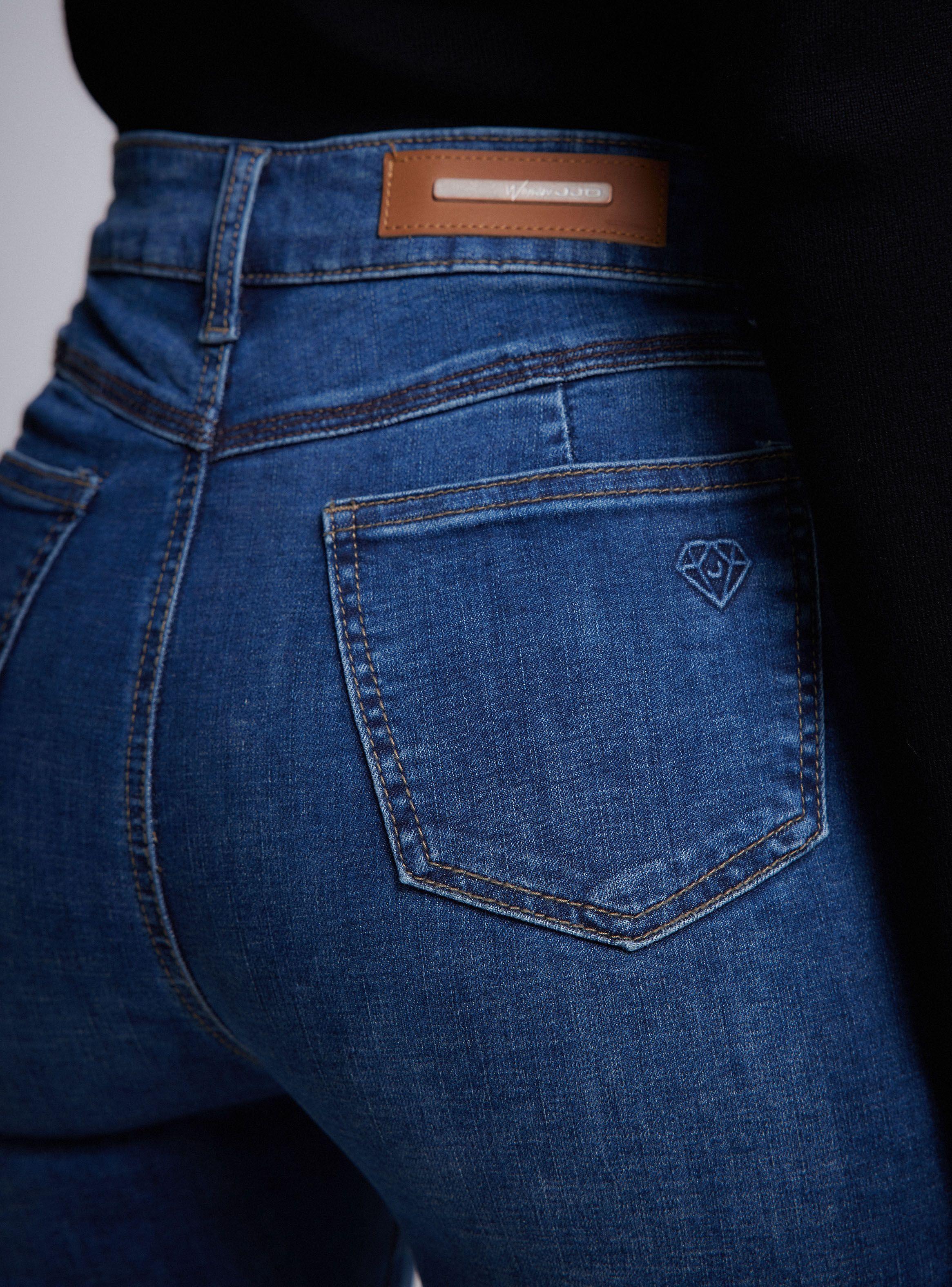 Jeans Azul Medio sin Costura en Costado-2