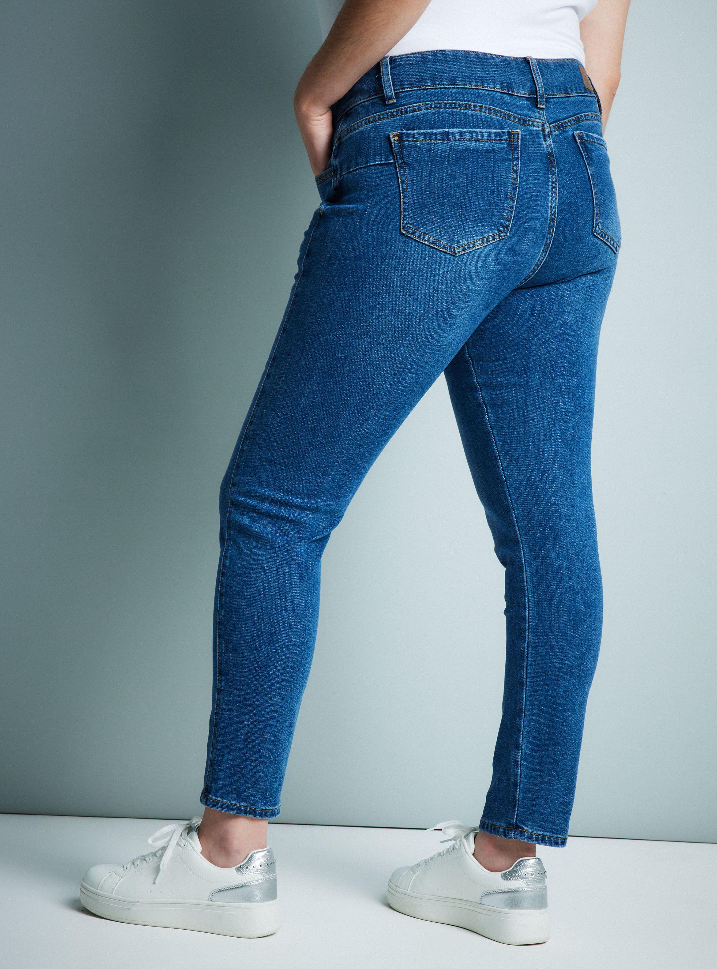 Jeans Medio Tachas en Borde del Bolsillo-7