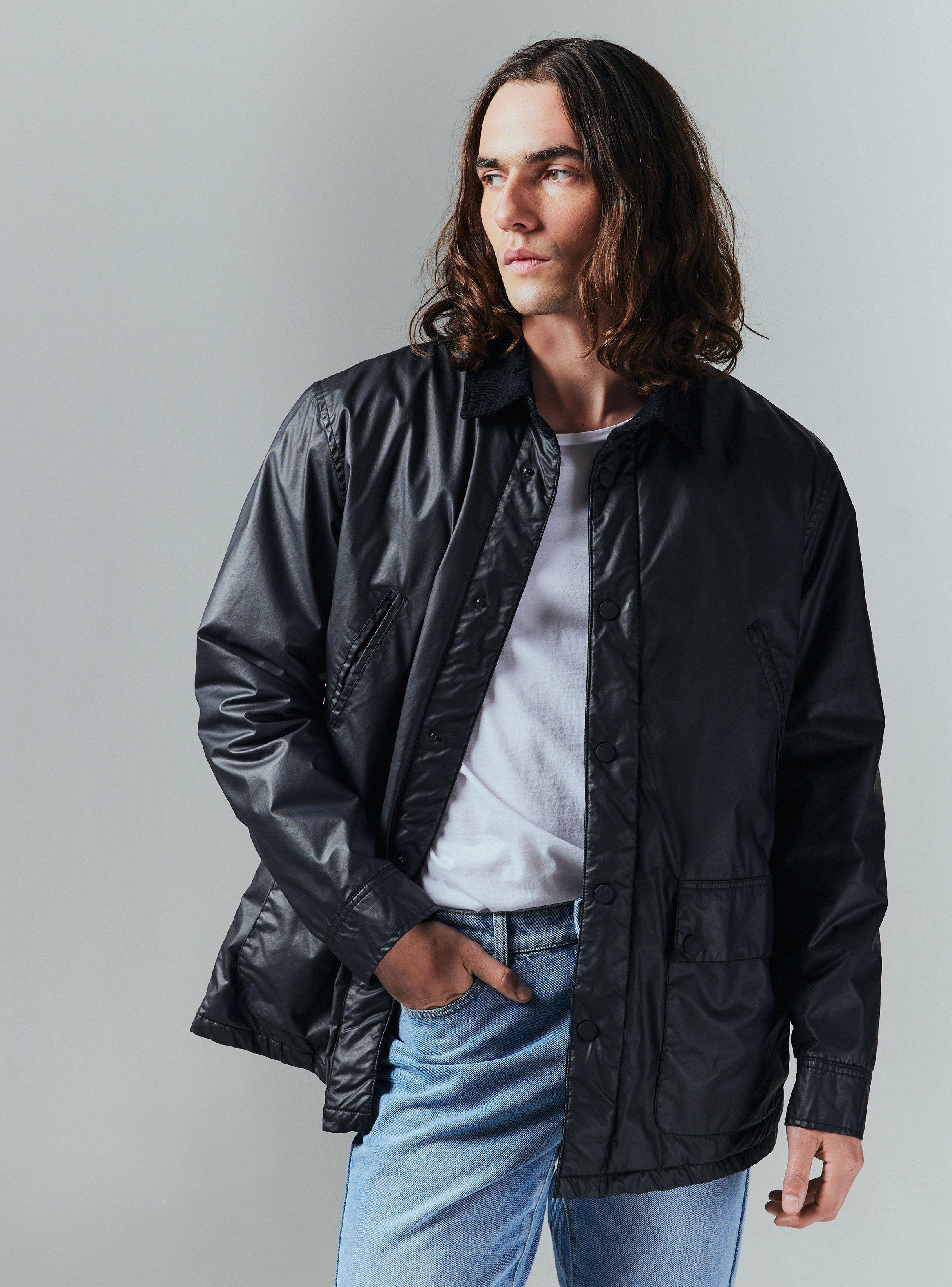 Chaqueta Waxed con Bolsillos-0