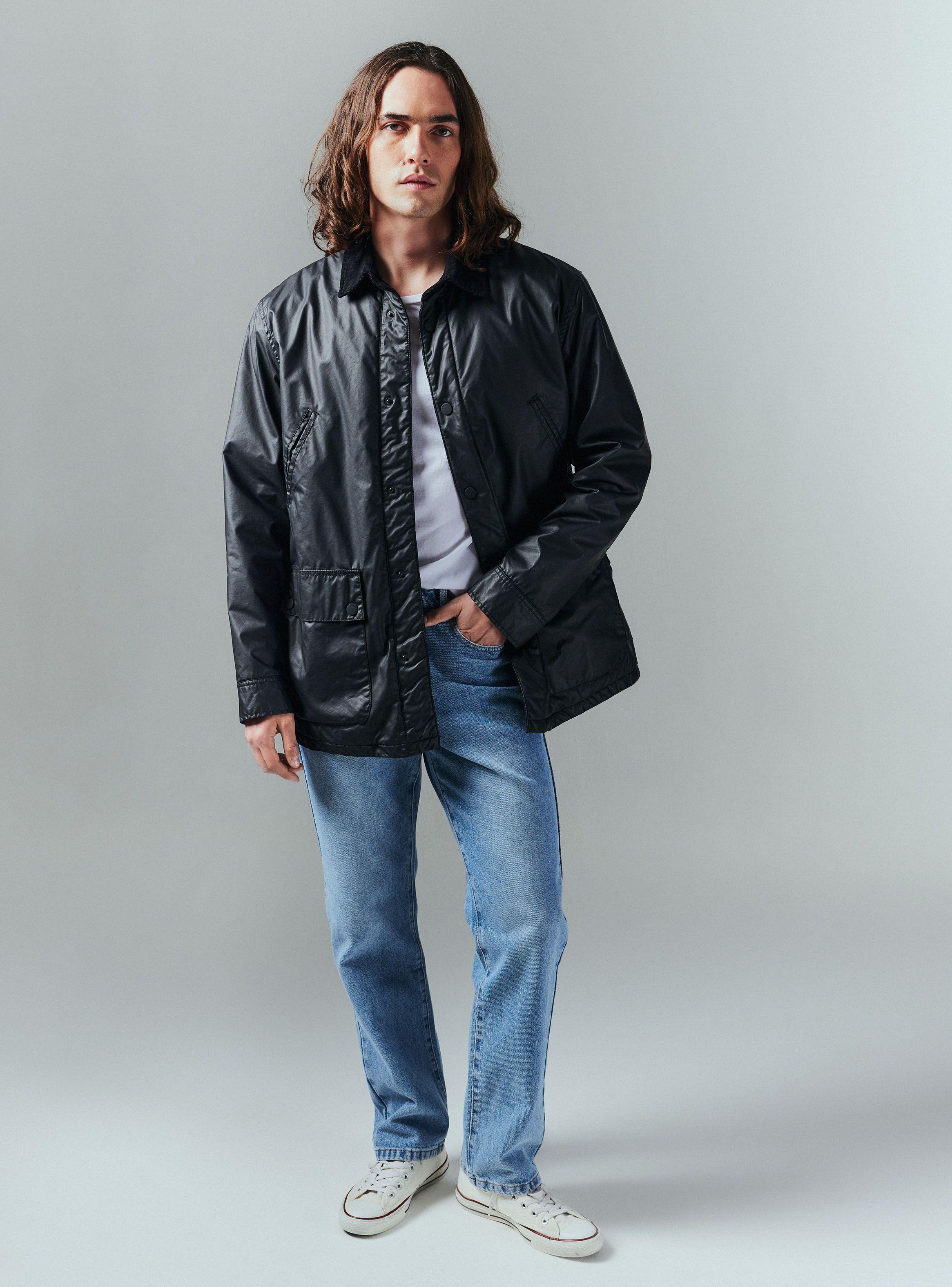 Chaqueta Waxed con Bolsillos-4