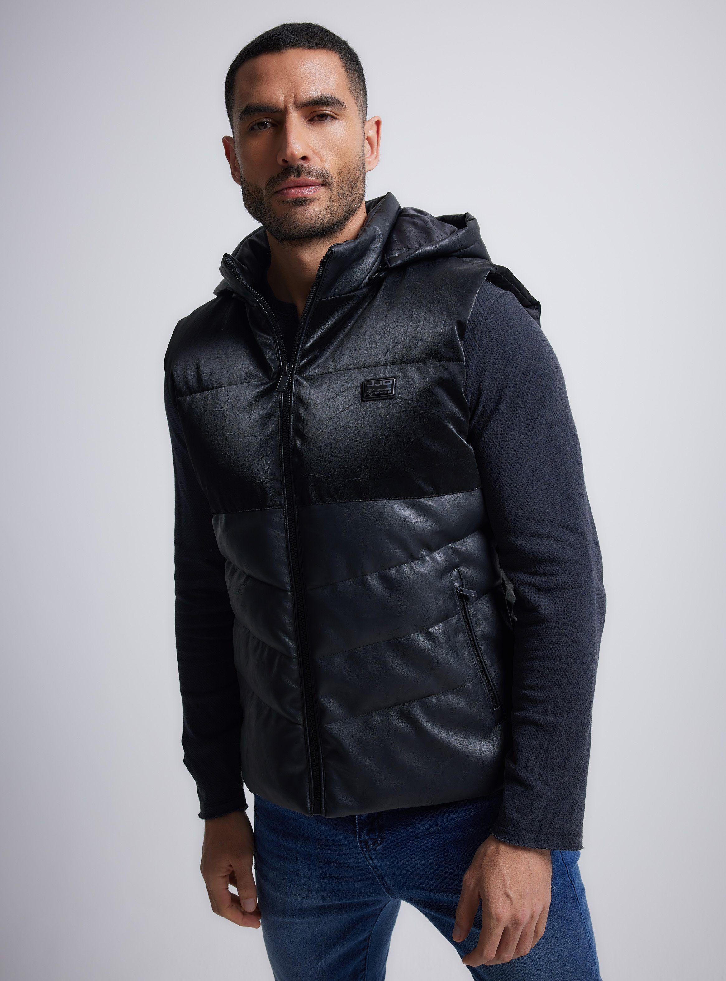 Parka Sin Mangas Cuero Sintético-0