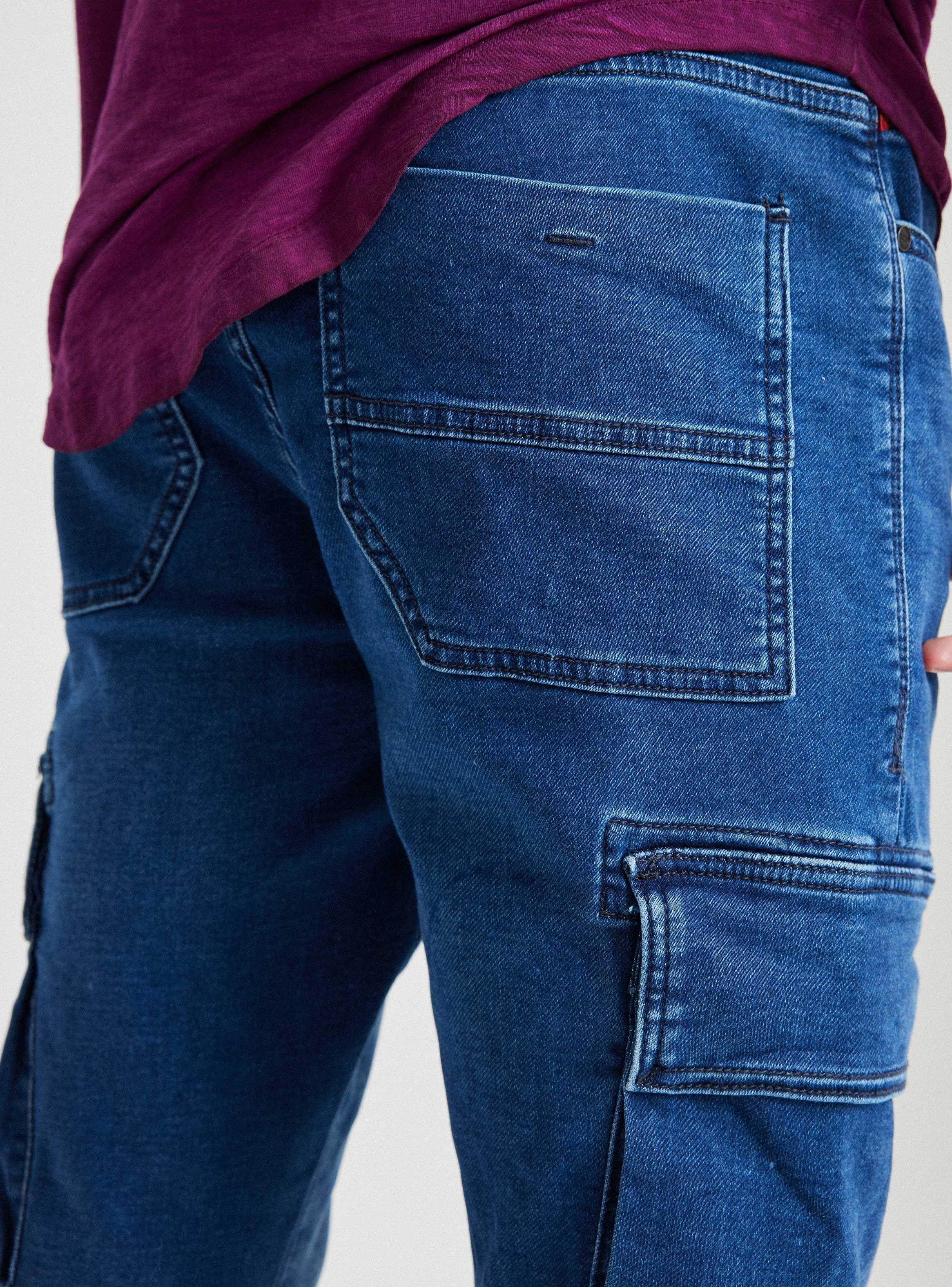 Jeans Bolsillo Cargo Tapered Tiro Medio-3