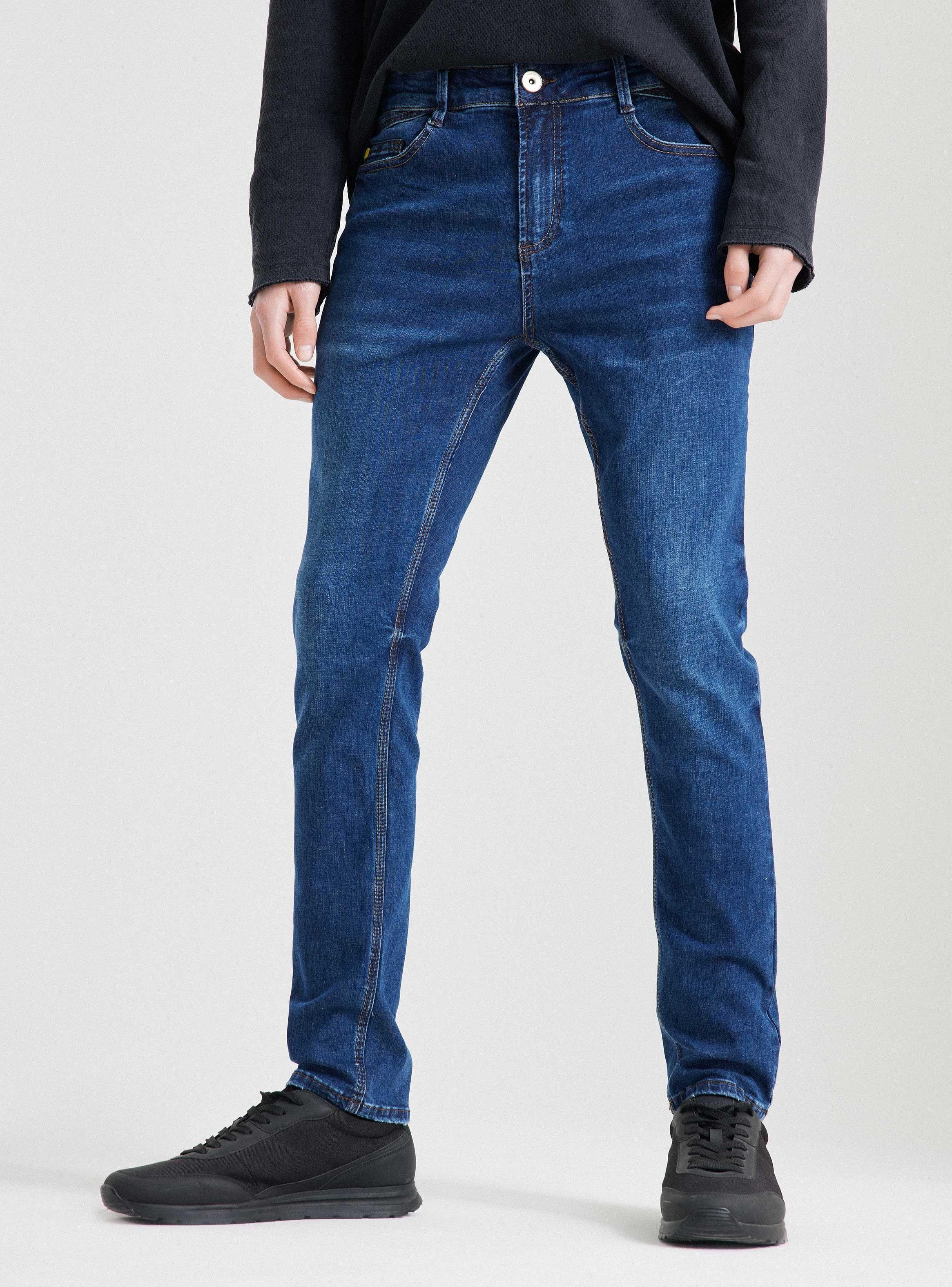Jeans Skinny Fit Tiro Medio Detalle Pretina-0