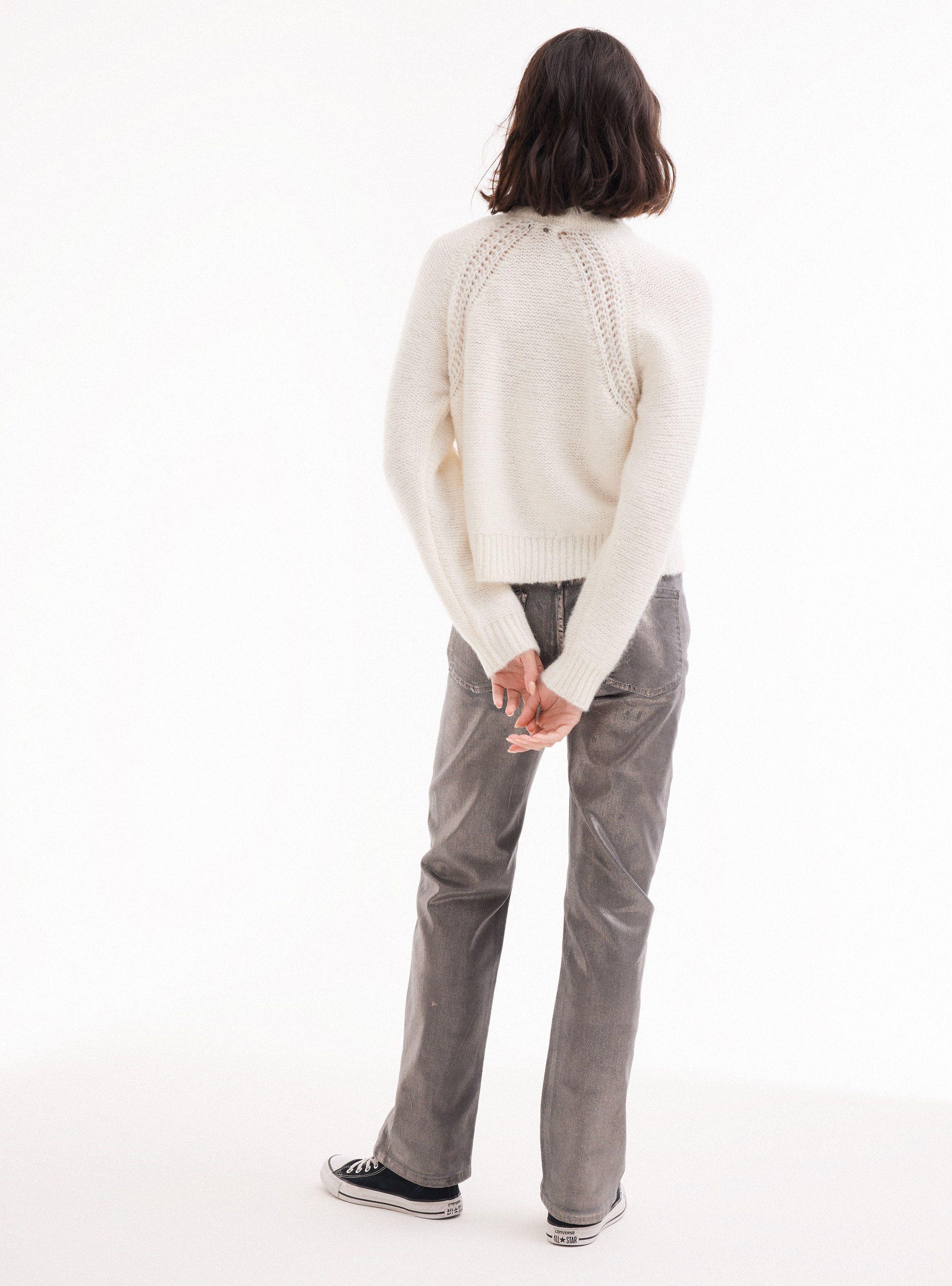 Sweater con Lana y Diseño Tejido Frontal-5