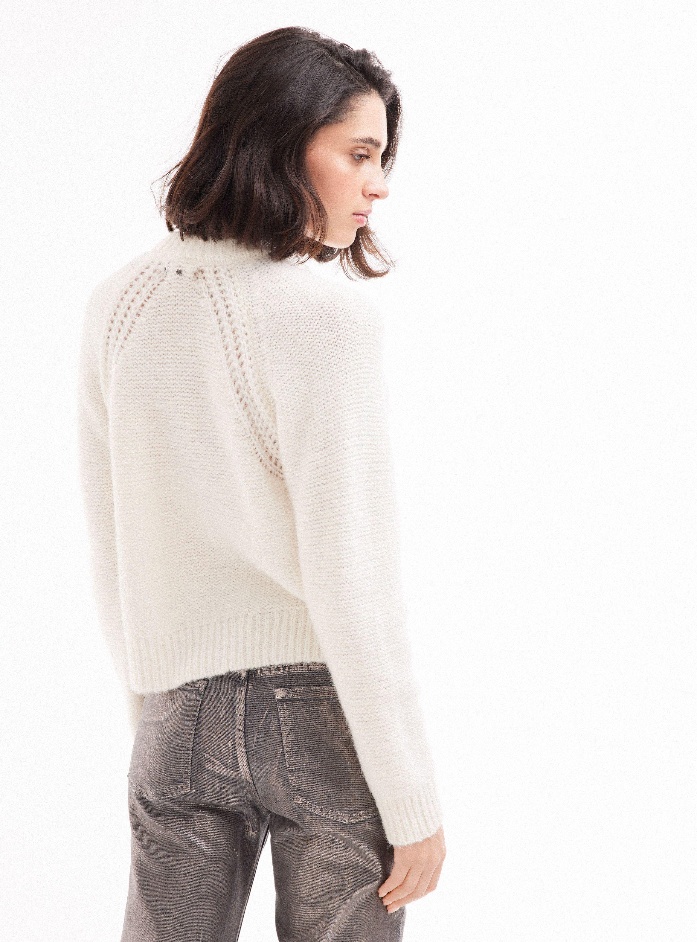 Sweater con Lana y Diseño Tejido Frontal-1