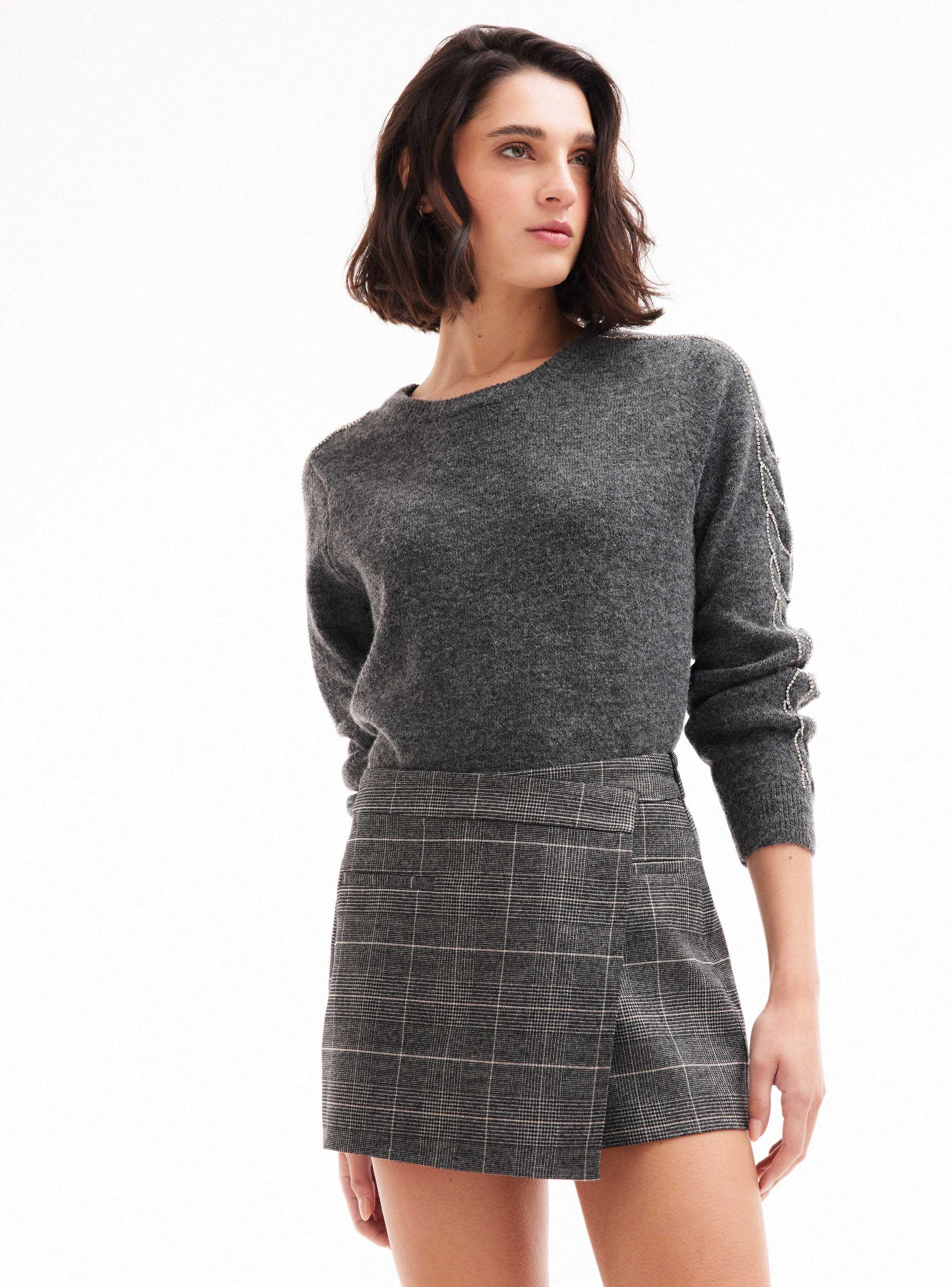 Falda Sastrera Skort con Lurex-0