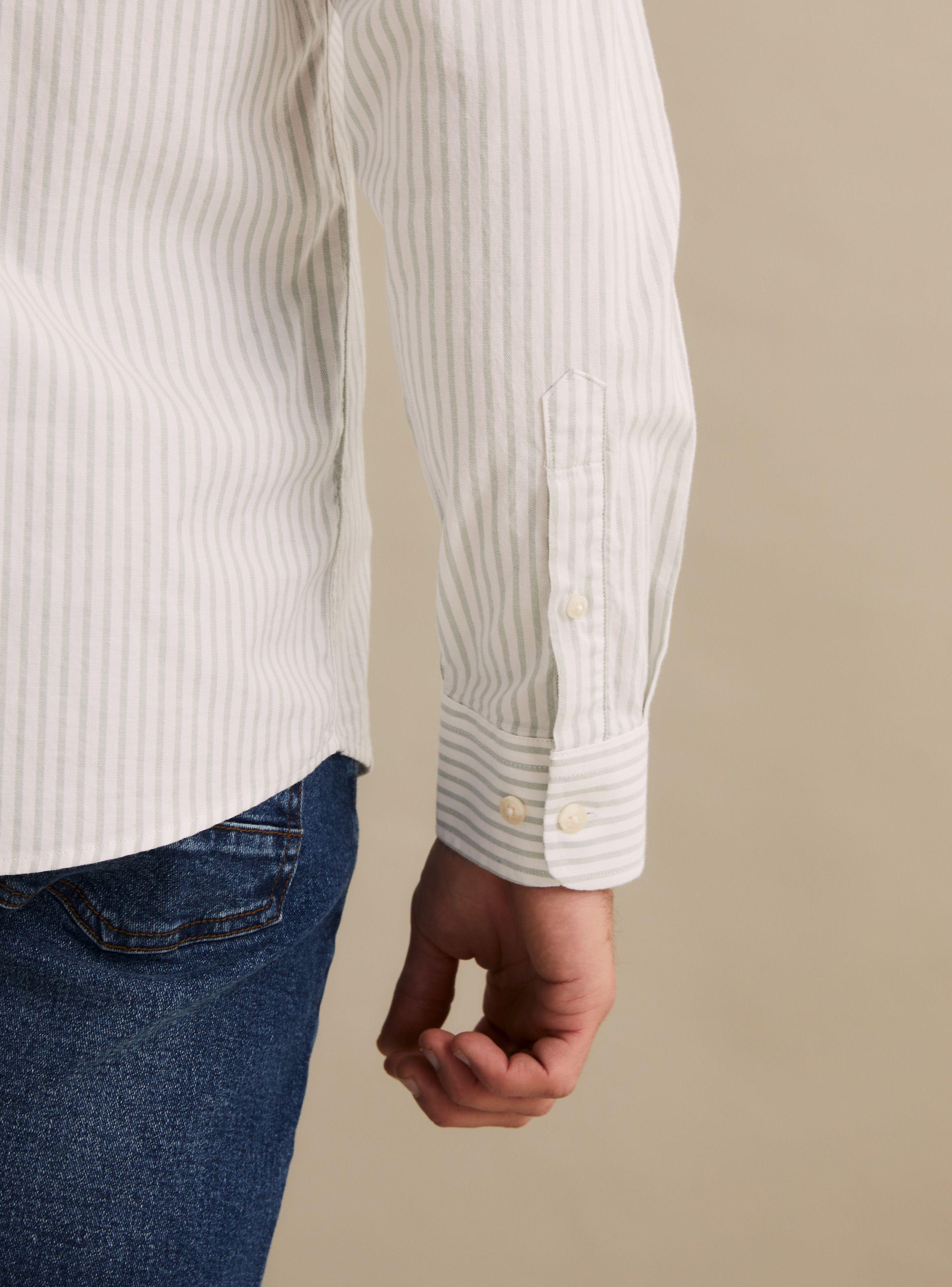 Camisa Manga Larga Rayada Oxford-3