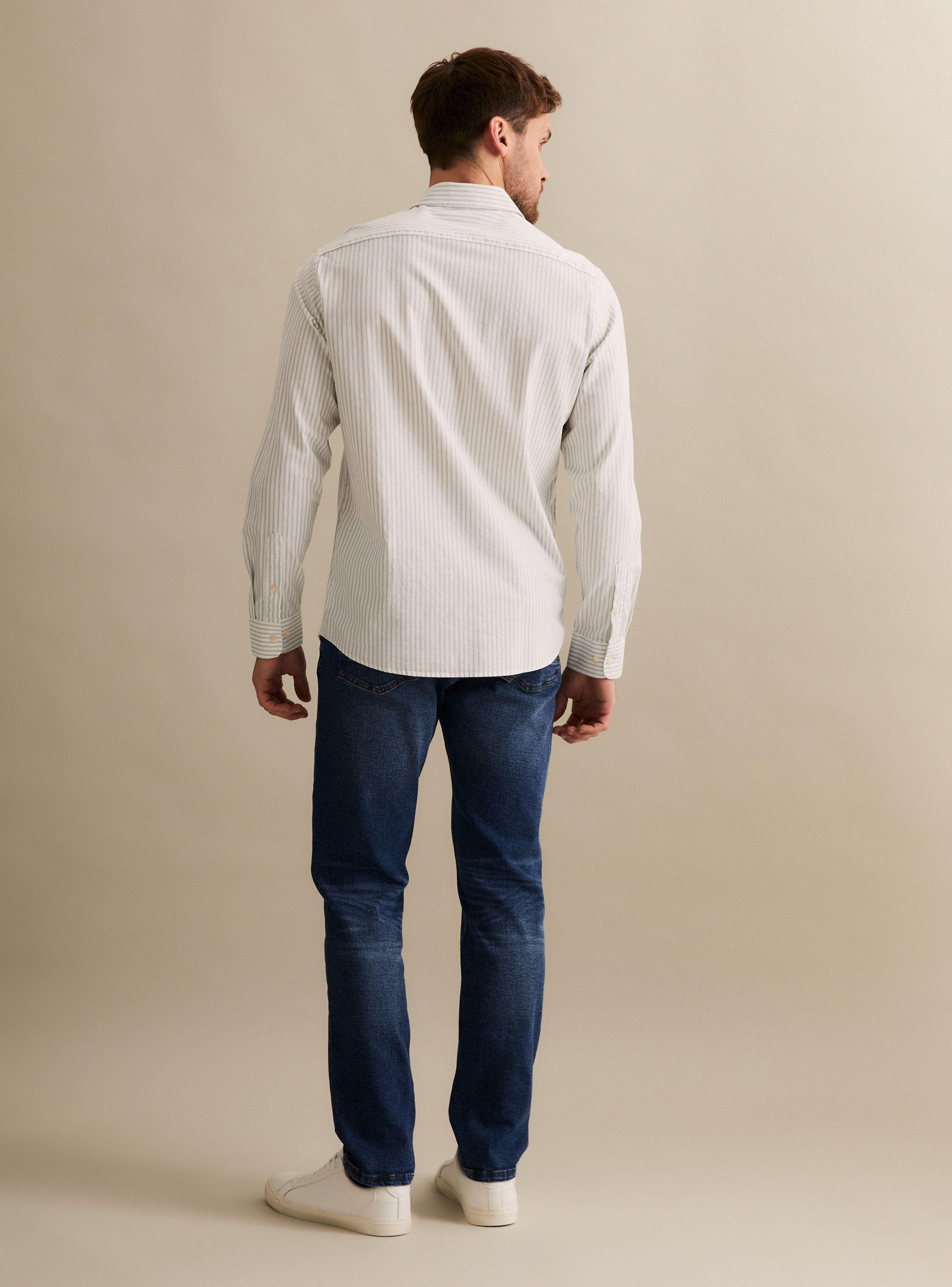 Camisa Manga Larga Rayada Oxford-5