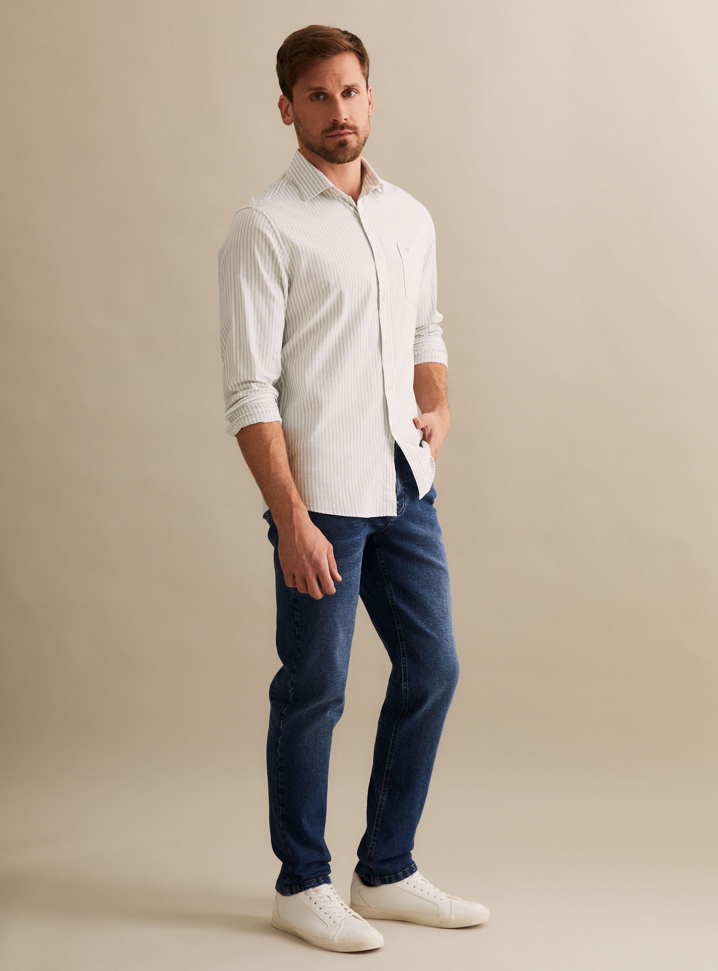 Camisa Manga Larga Rayada Oxford-4