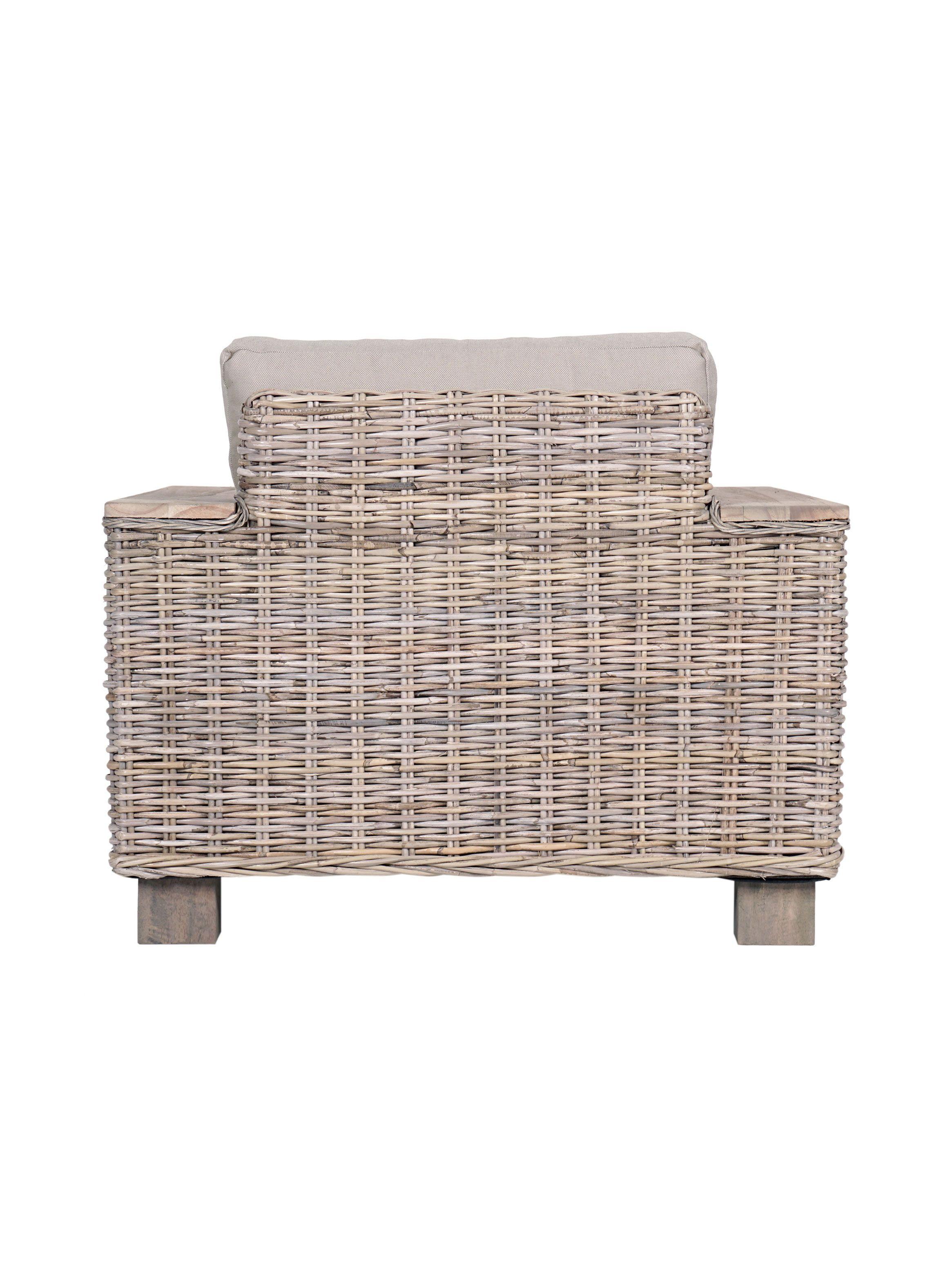 Sillón Victoria White 1 Cuerpo Ratán-3