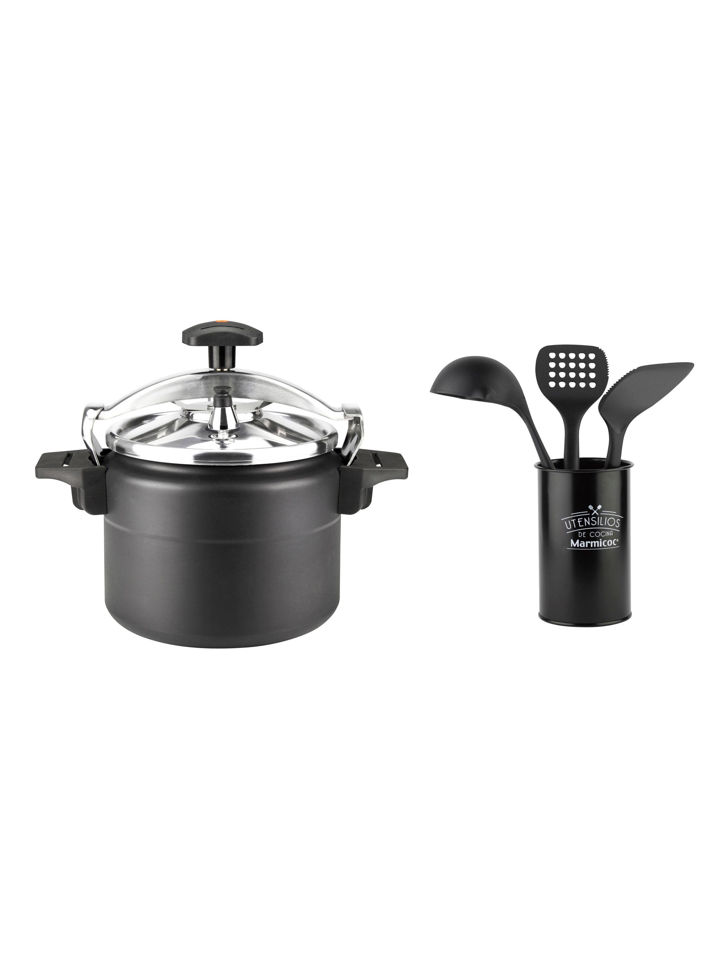 Olla a Presion Black 6 Litros + Set 4 de Utensilios-0