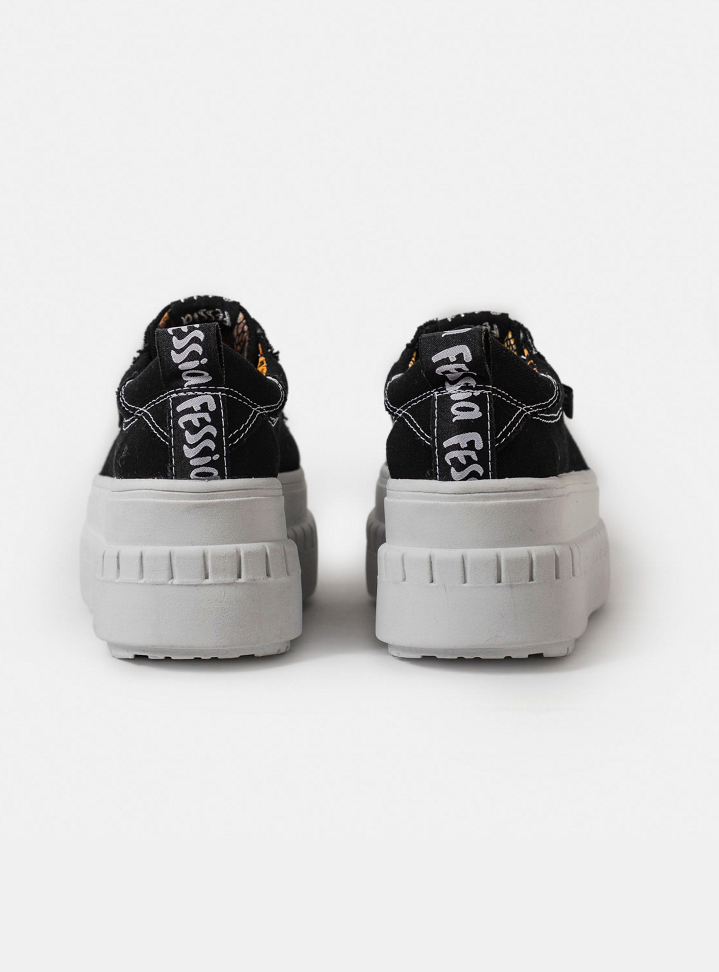 Zapatilla Urbana Funky Lona Negra Fessia Mujer-4
