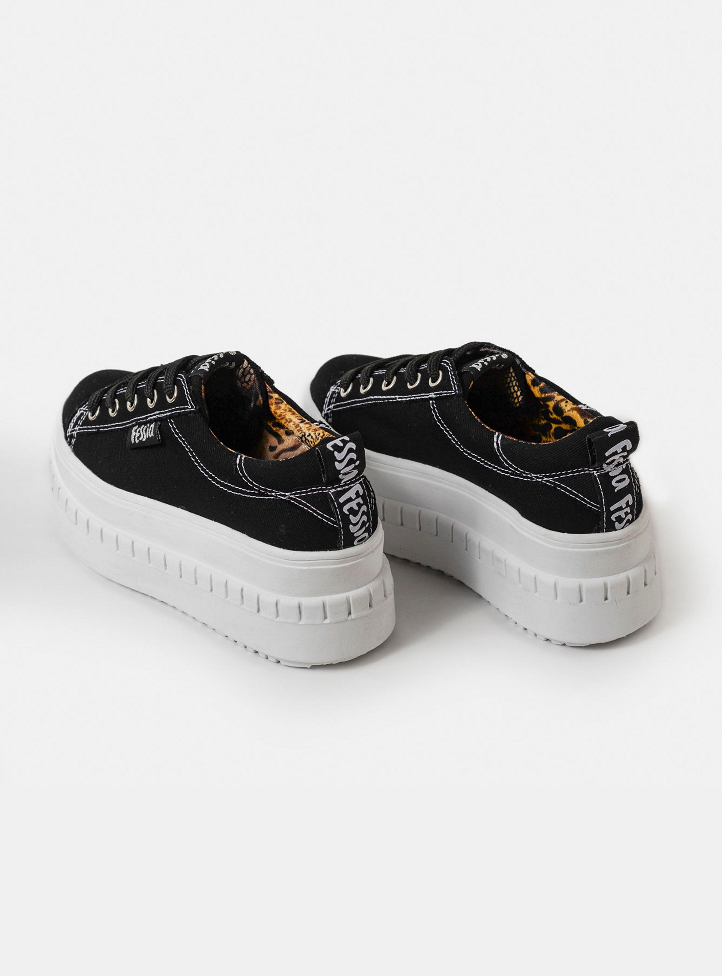 Zapatilla Urbana Funky Lona Negra Fessia Mujer-3
