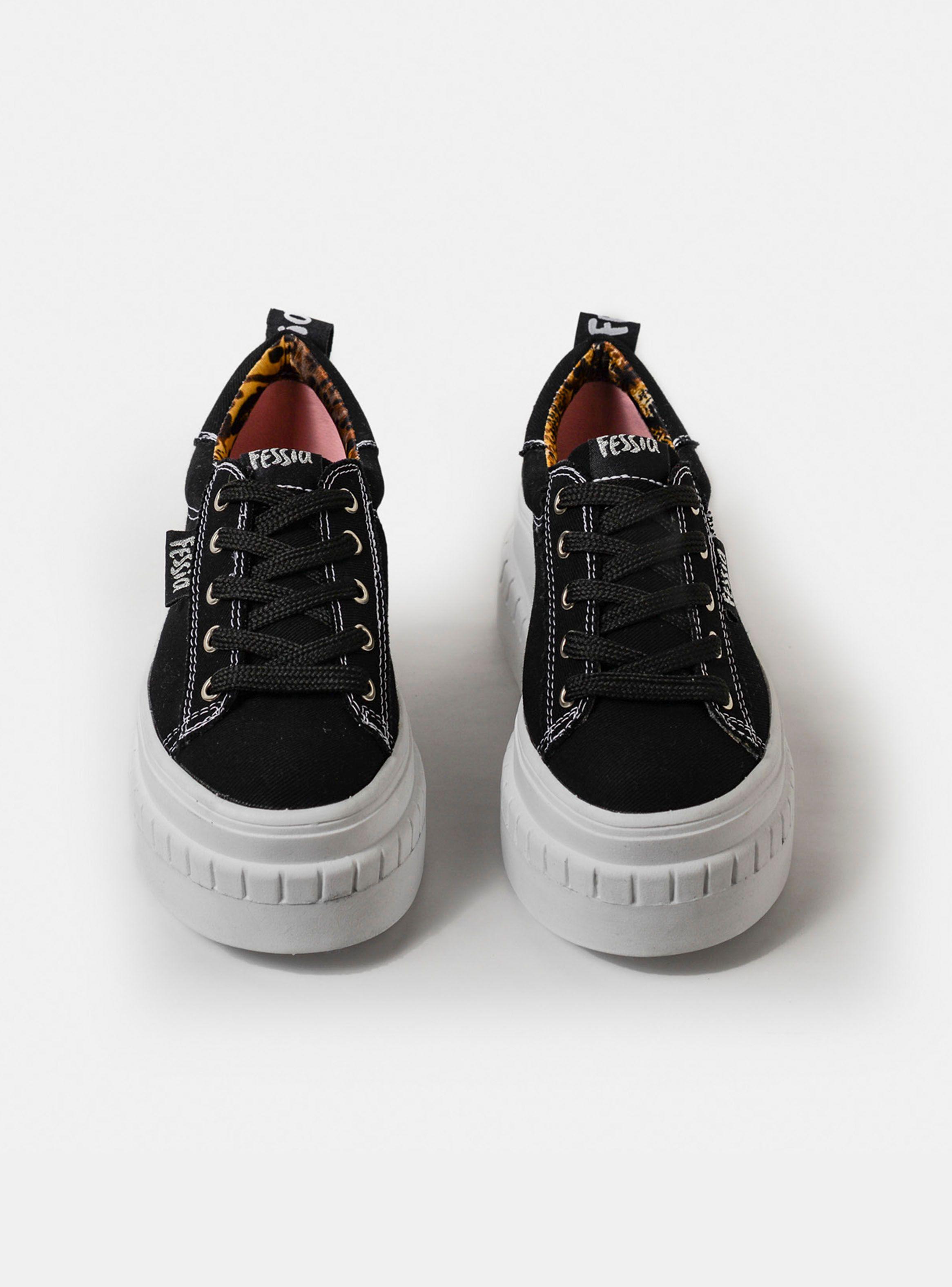 Zapatilla Urbana Funky Lona Negra Fessia Mujer-2