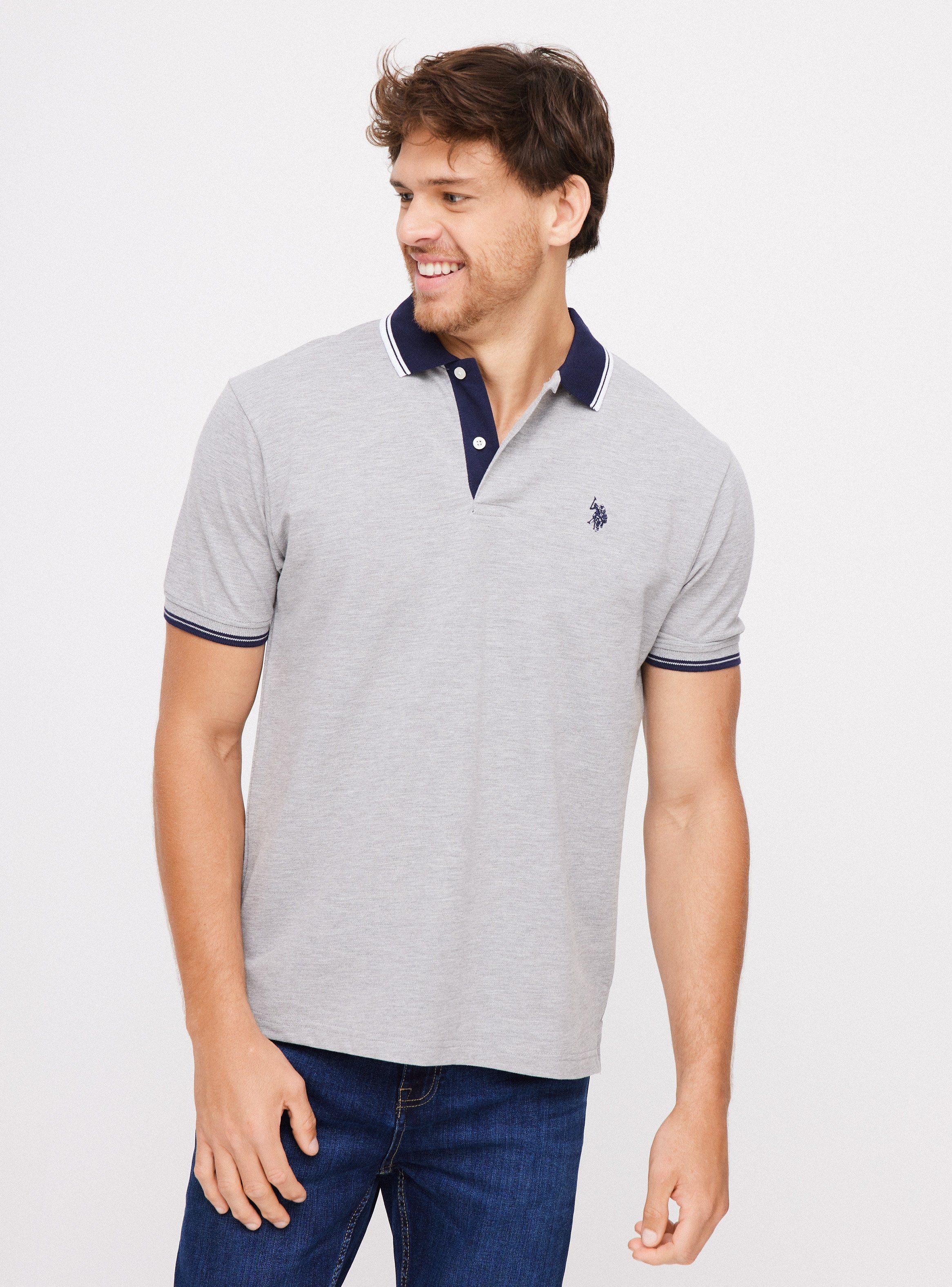 Polera Piqué Regular Fit Detalle Cuello y Mangas-0